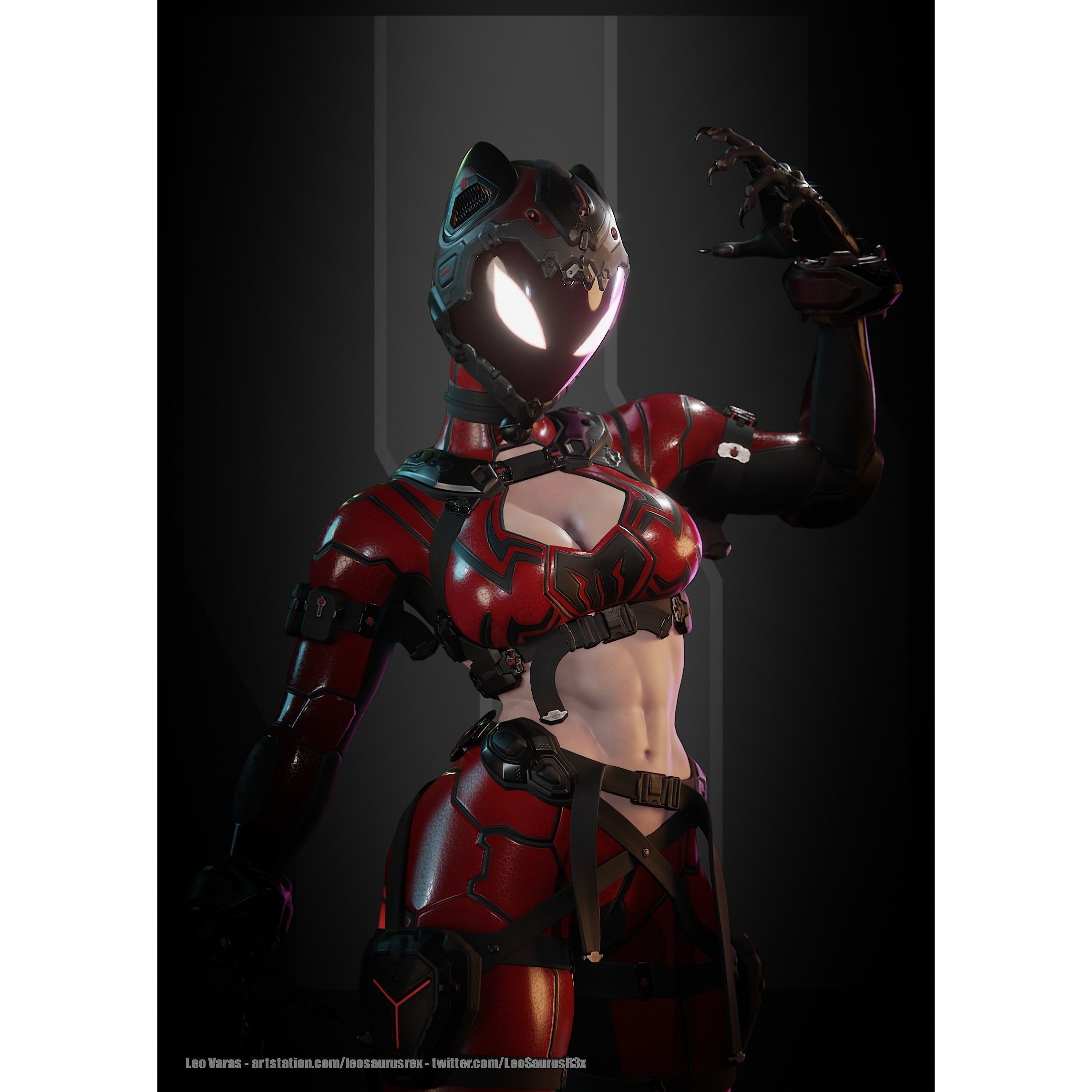 SpiderCat - Low-Poly Game-Ready 3D Model - View 9