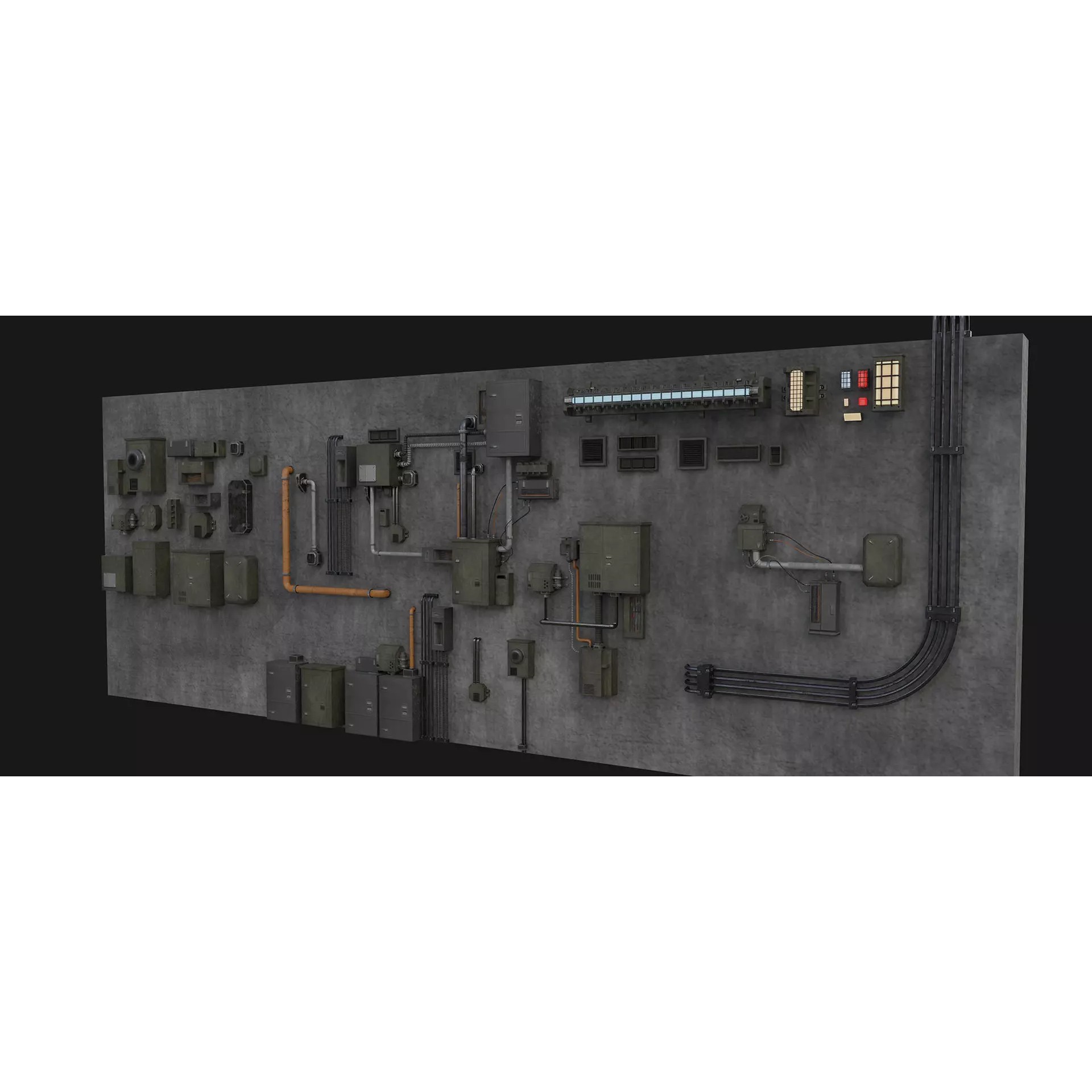 Military Base Assets - Low-Poly Game-Ready 3D Model