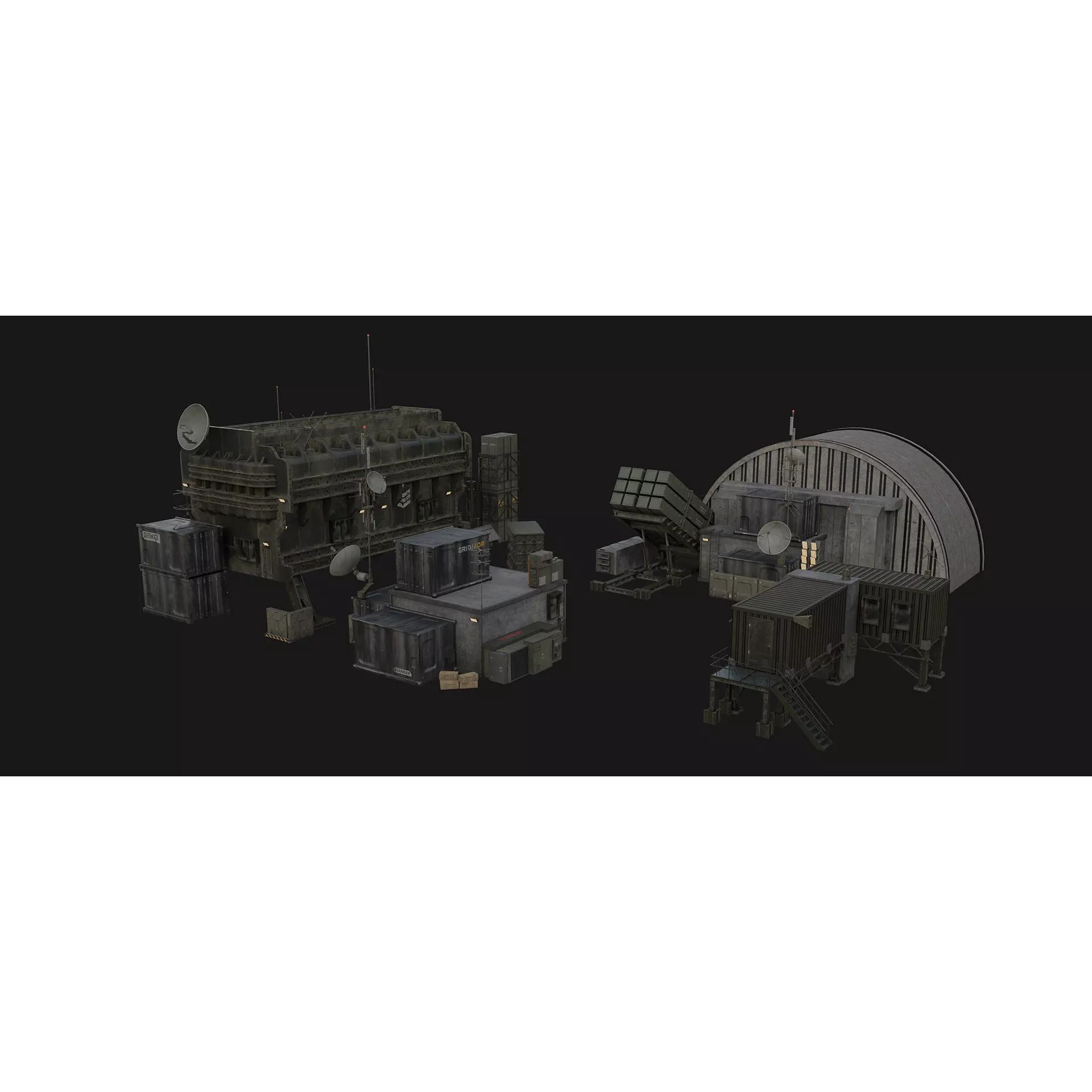 Military Base Assets - Low-Poly Game-Ready 3D Model - View 12