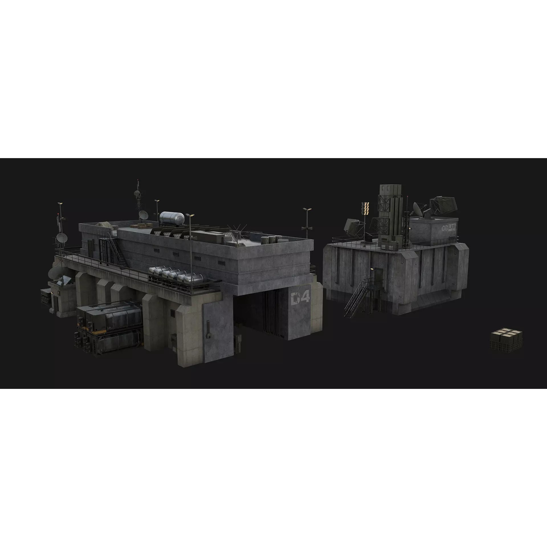 Military Base Assets - Low-Poly Game-Ready 3D Model - View 13