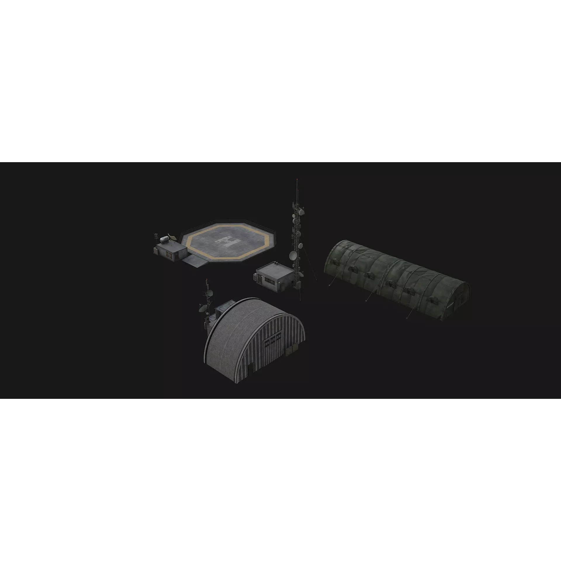 Military Base Assets - Low-Poly Game-Ready 3D Model - View 14