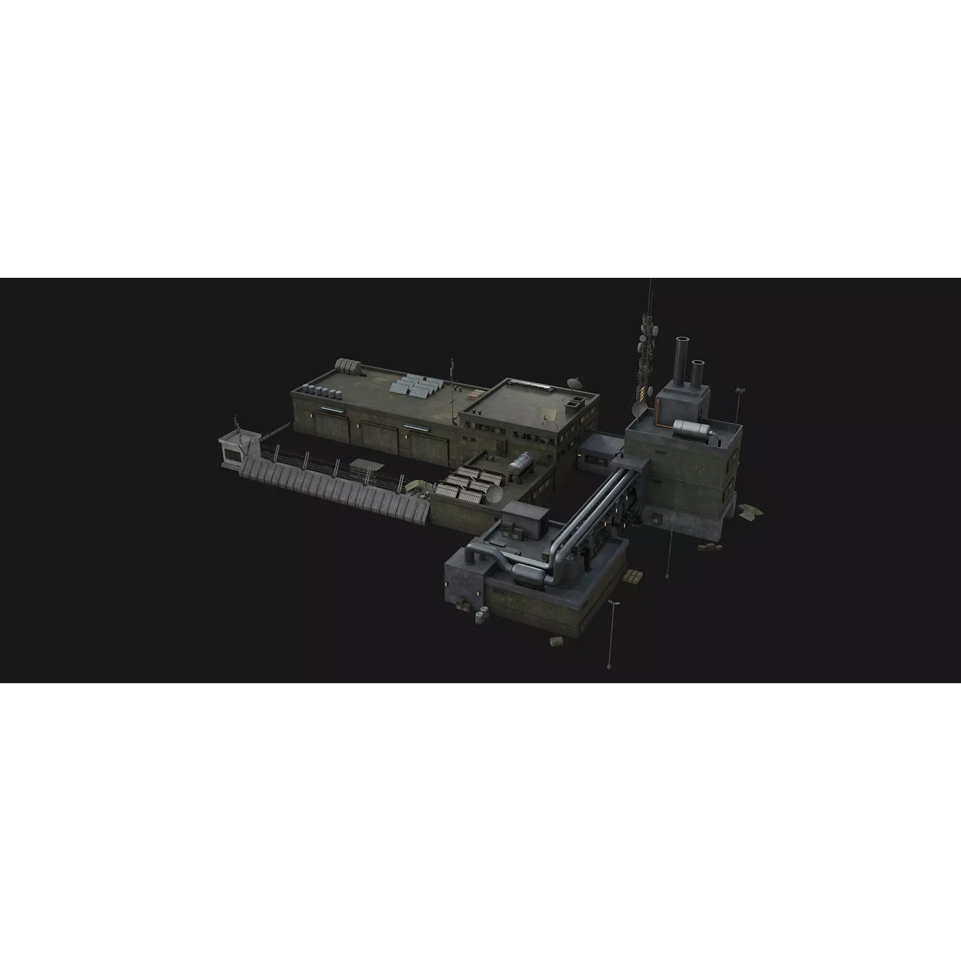 Military Base Assets - Low-Poly Game-Ready 3D Model - View 15