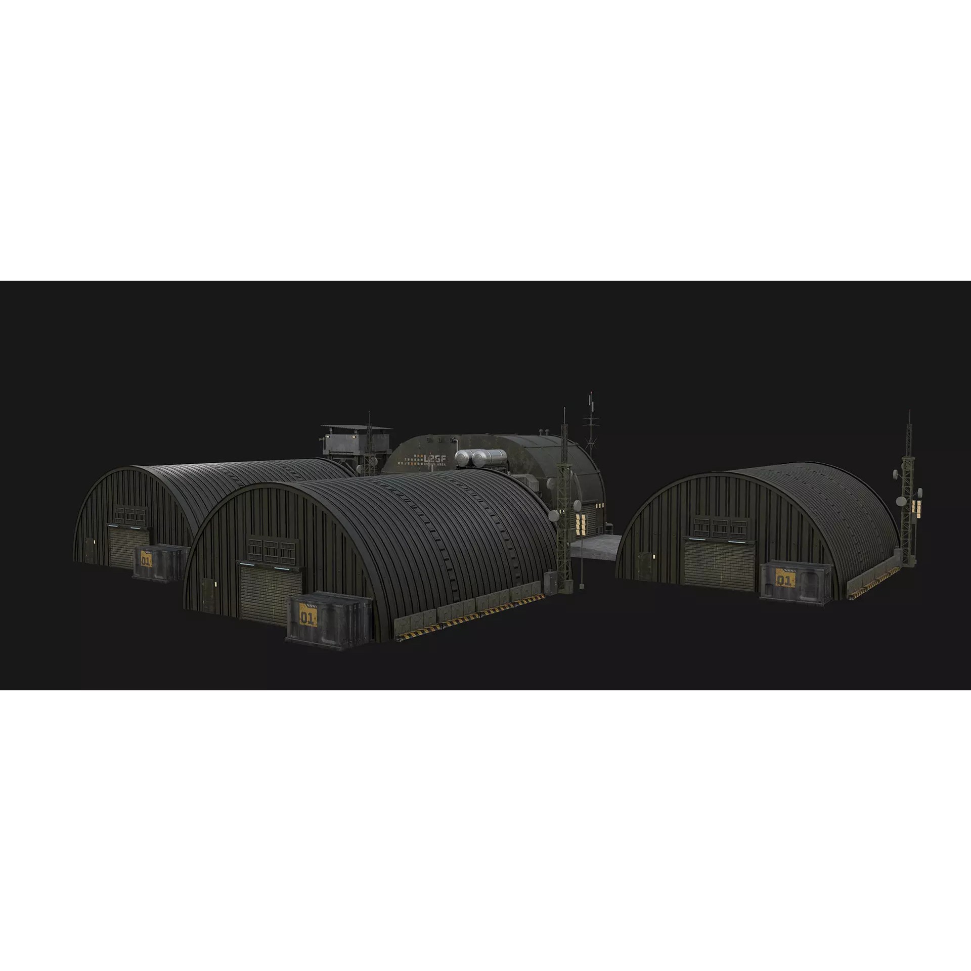 Military Base Assets - Low-Poly Game-Ready 3D Model - View 16