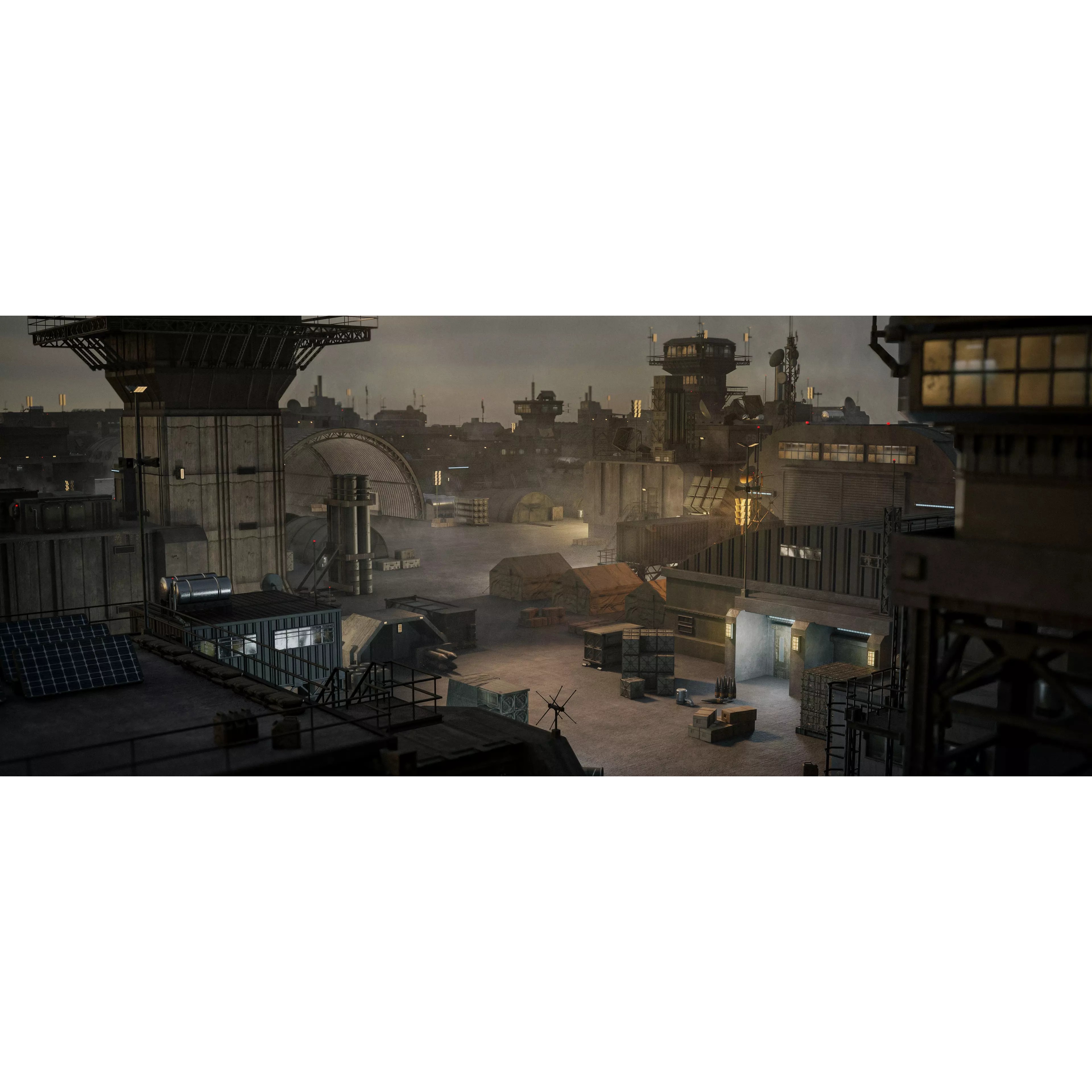 Military Base Assets - Low-Poly Game-Ready 3D Model - View 2