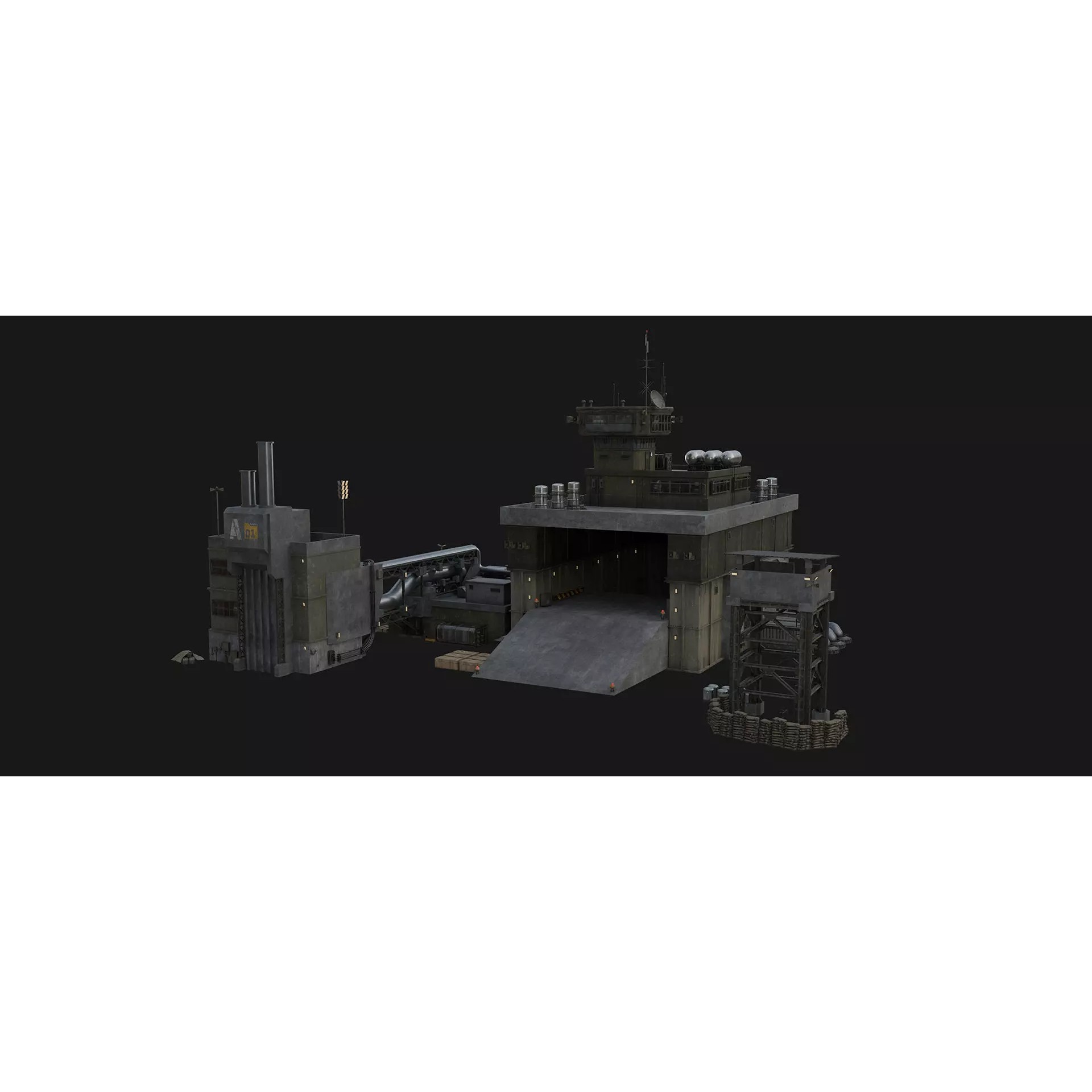 Military Base Assets - Low-Poly Game-Ready 3D Model - View 6