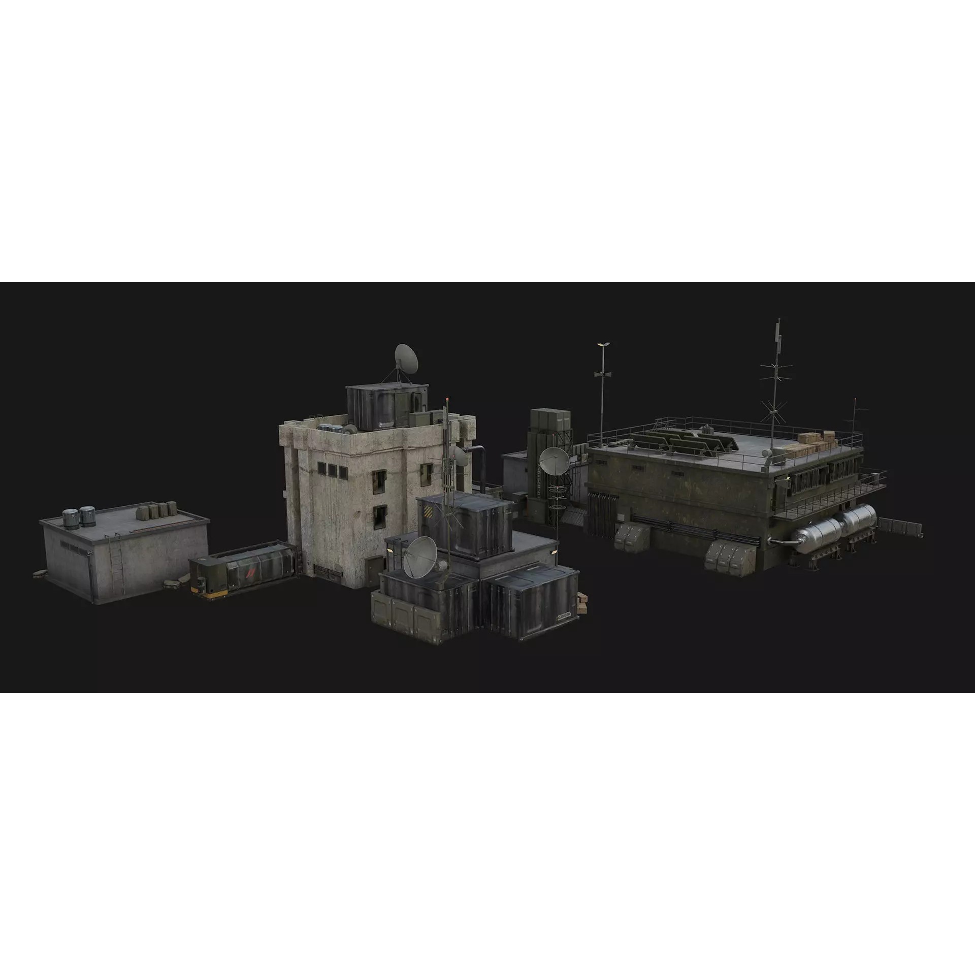 Military Base Assets - Low-Poly Game-Ready 3D Model - View 8