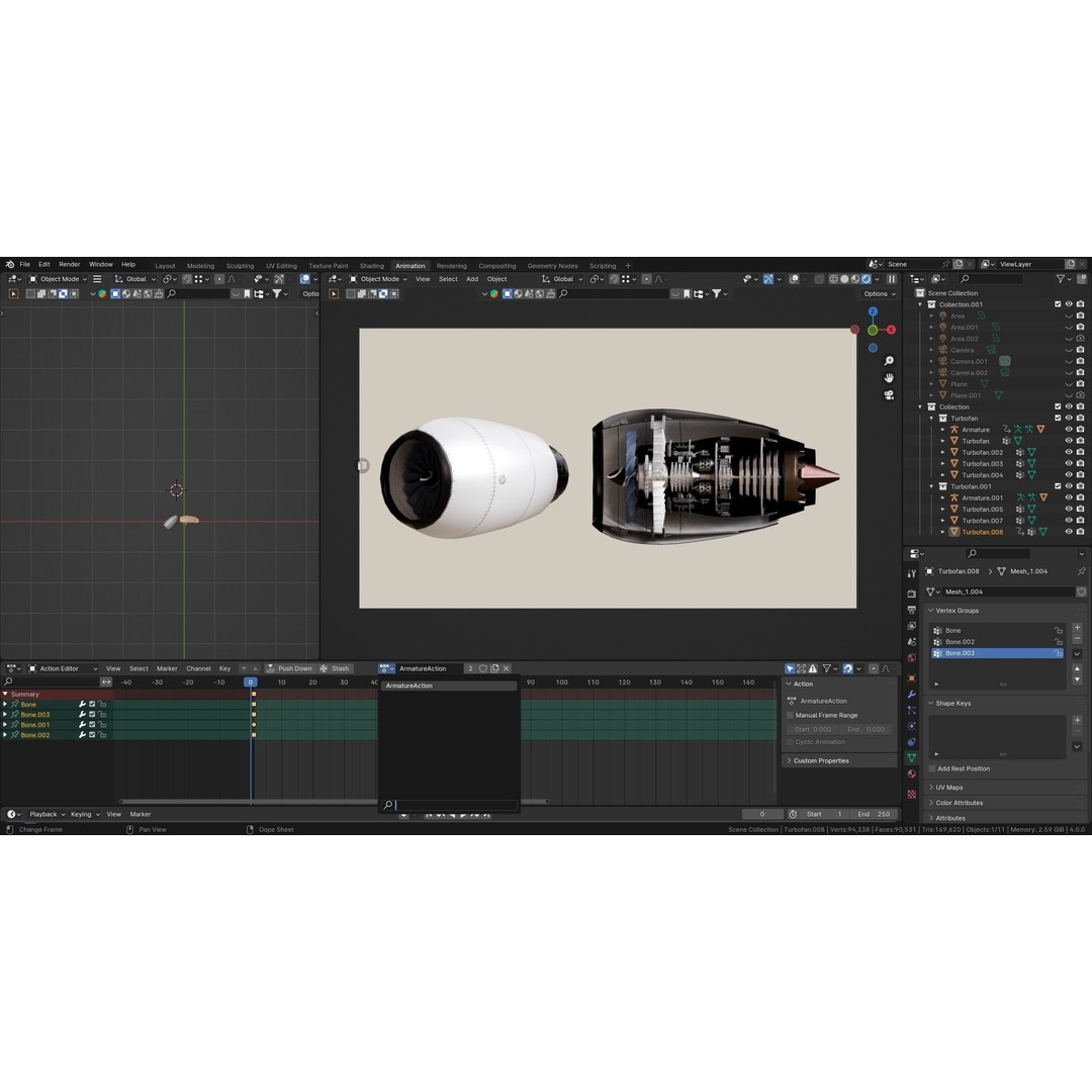 Turbofan Engine 3D Model – Realistic Low-Poly Game Asset, FBX