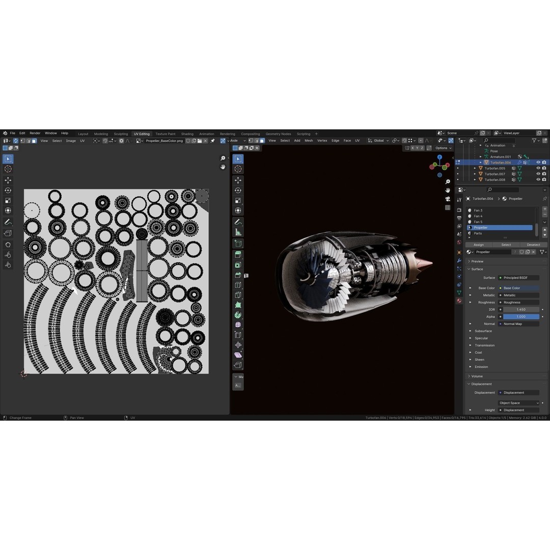 Turbofan Engine 3D Model – Realistic Low-Poly Game Asset, FBX - View 13