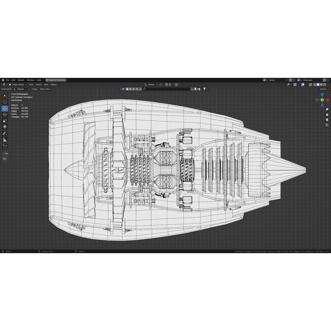 Turbofan Engine 3D Model – Realistic Low-Poly Game Asset, FBX - View 14