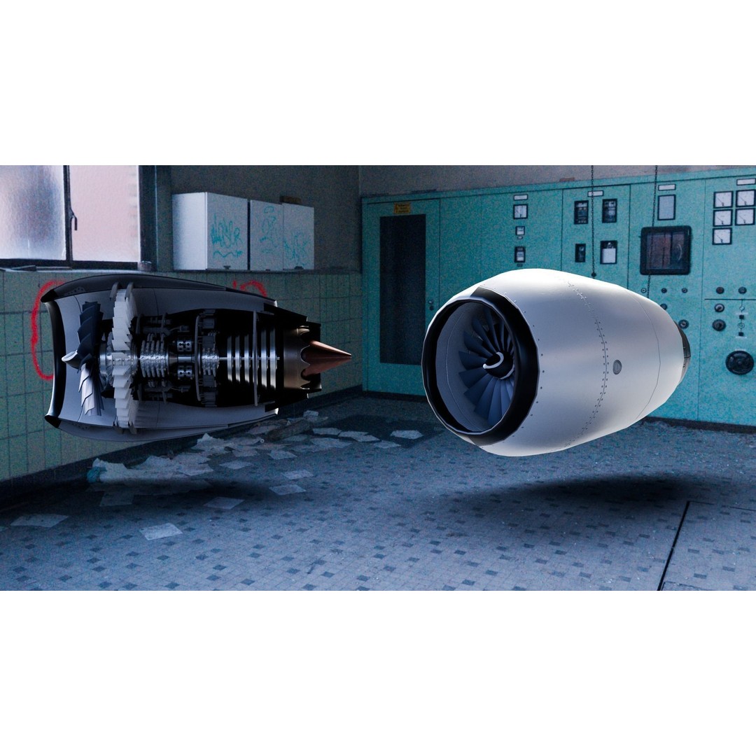 Turbofan Engine 3D Model – Realistic Low-Poly Game Asset, FBX - View 15