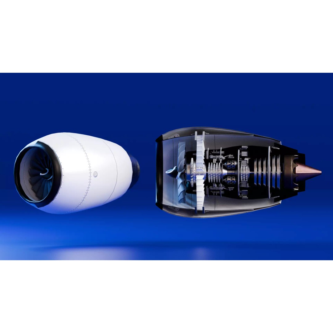 Turbofan Engine 3D Model – Realistic Low-Poly Game Asset, FBX - View 2