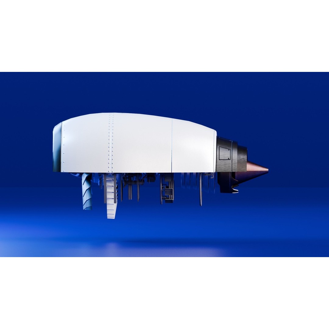 Turbofan Engine 3D Model – Realistic Low-Poly Game Asset, FBX - View 7