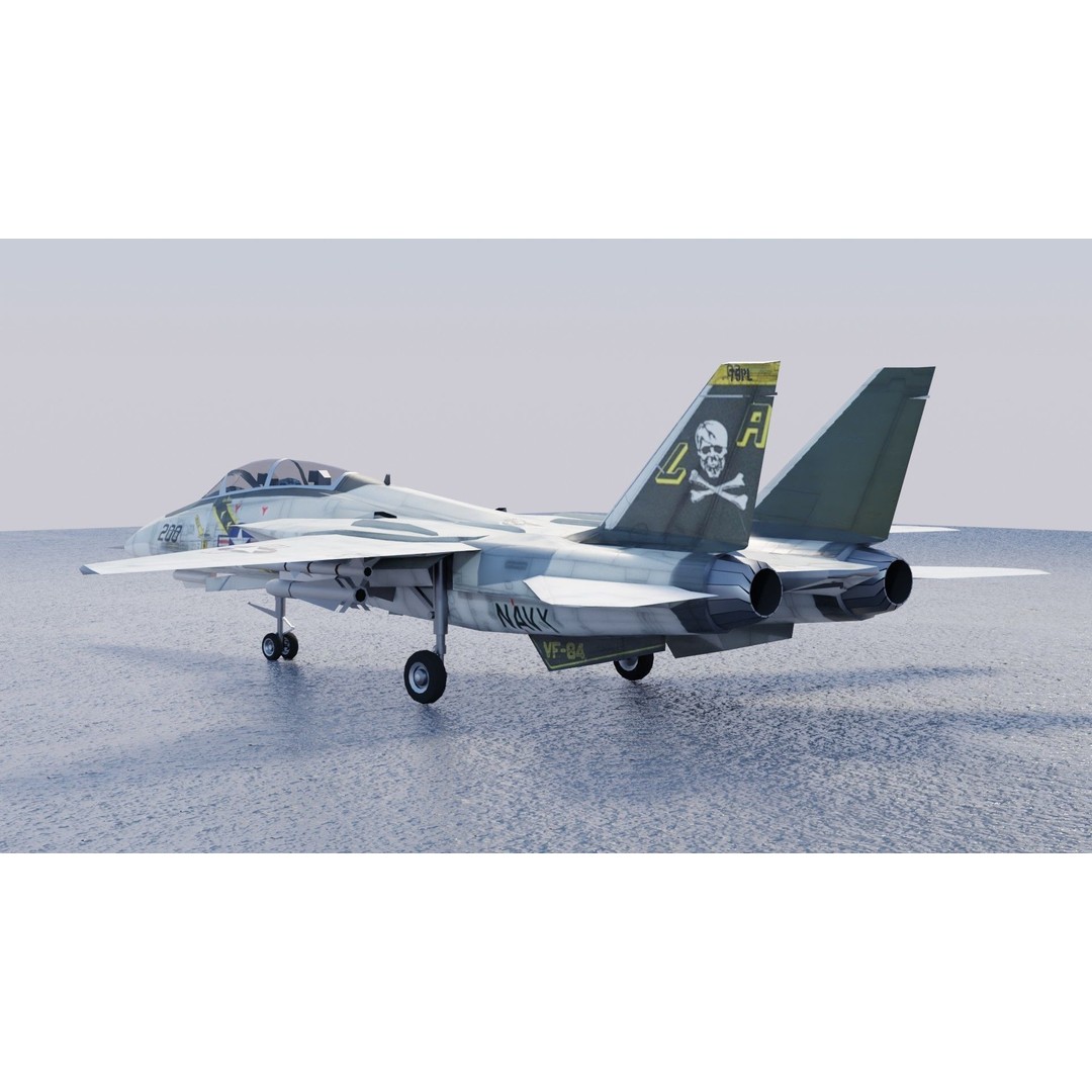 Grumman F-14 Tomcat 3D Model – Low Poly Rigged Aircraft, FBX - View 11