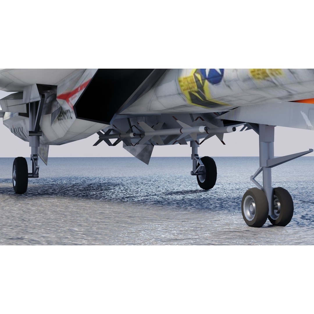 Grumman F-14 Tomcat 3D Model – Low Poly Rigged Aircraft, FBX - View 12