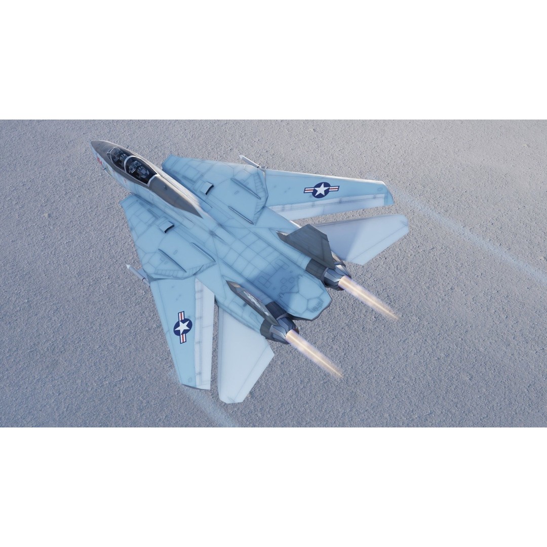 Grumman F-14 Tomcat 3D Model – Low Poly Rigged Aircraft, FBX - View 16