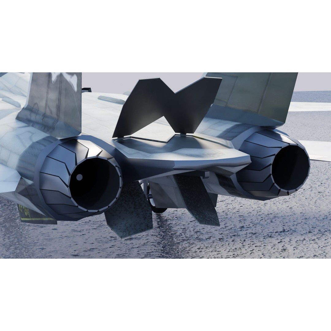 Grumman F-14 Tomcat 3D Model – Low Poly Rigged Aircraft, FBX - View 23