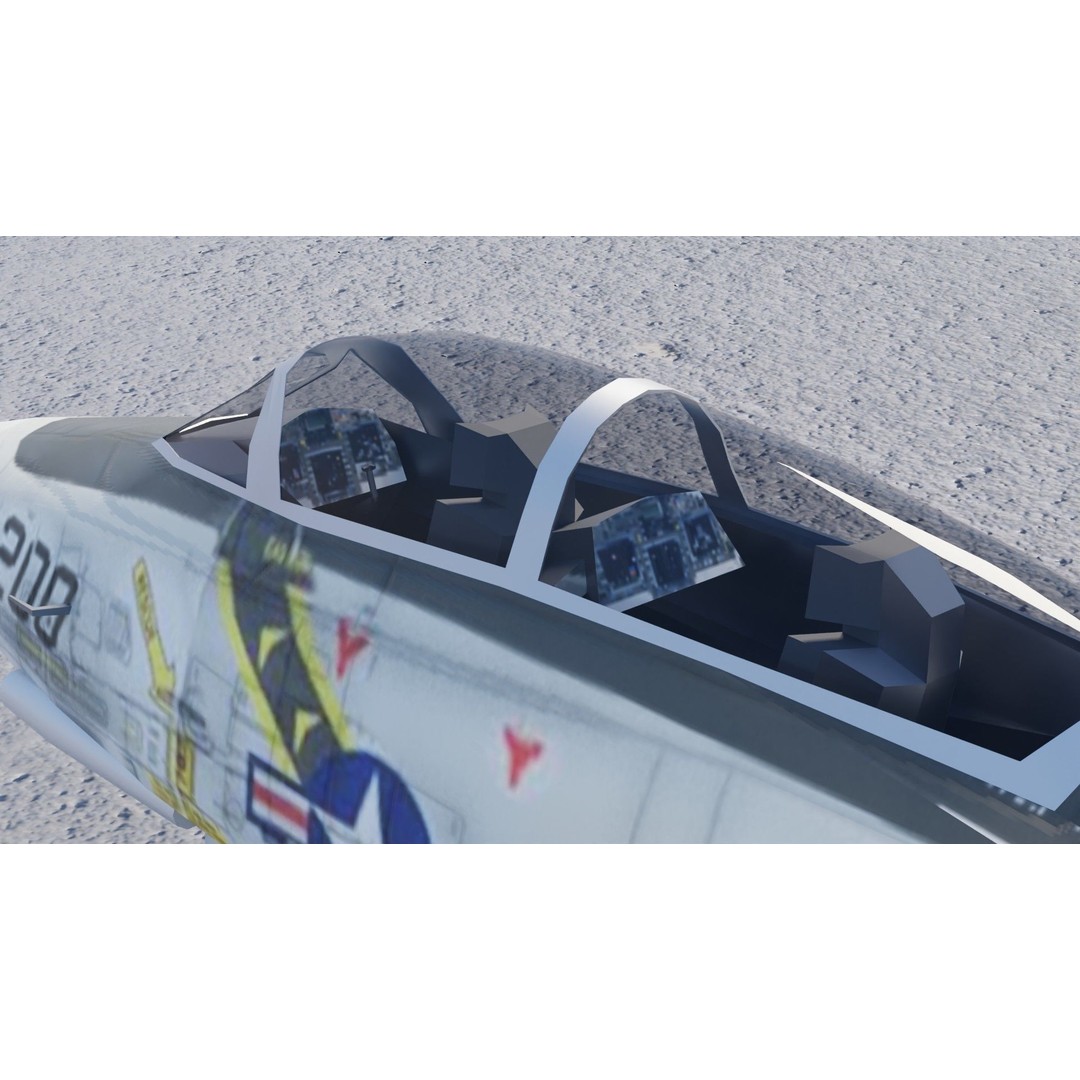 Grumman F-14 Tomcat 3D Model – Low Poly Rigged Aircraft, FBX - View 24