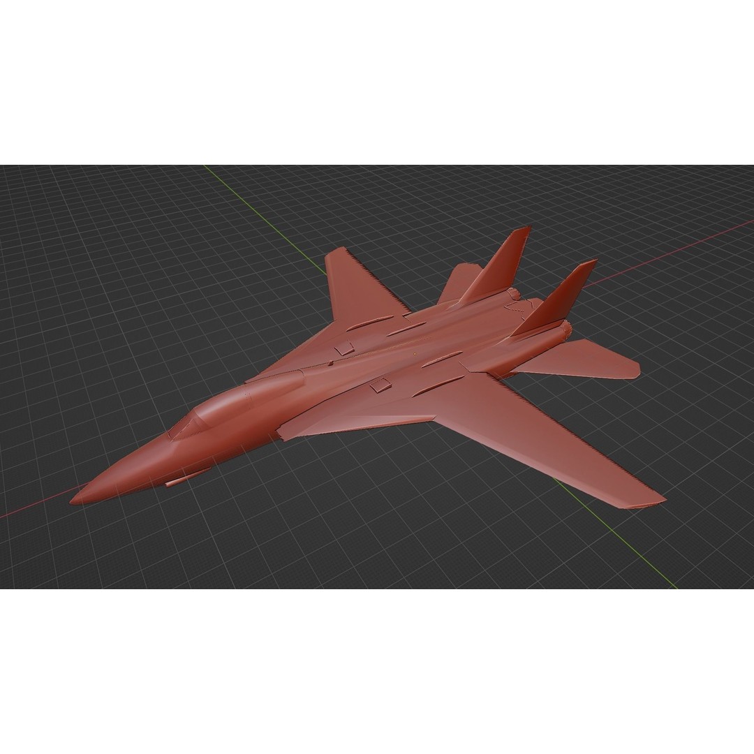 Grumman F-14 Tomcat 3D Model – Low Poly Rigged Aircraft, FBX - View 6