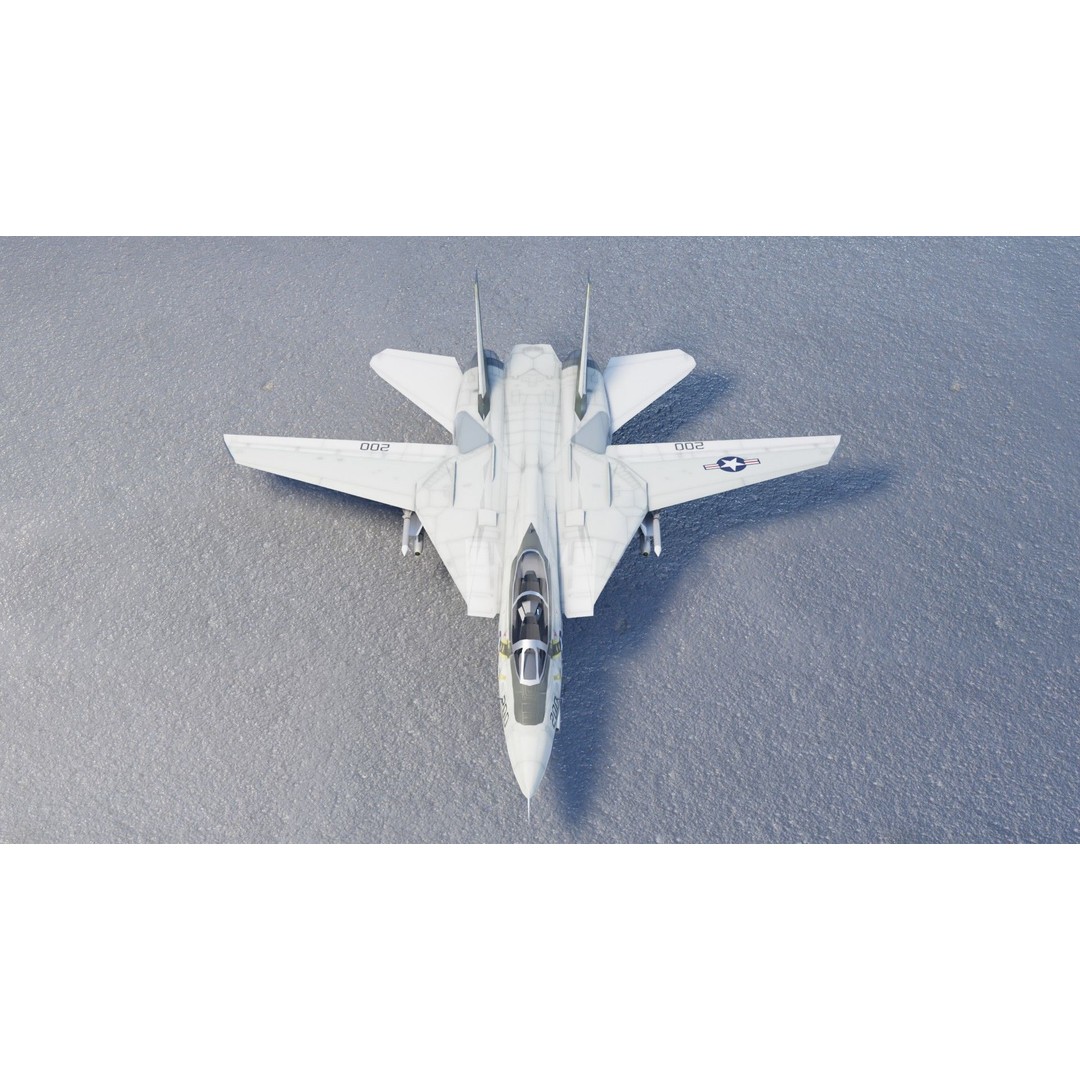 Grumman F-14 Tomcat 3D Model – Low Poly Rigged Aircraft, FBX - View 7