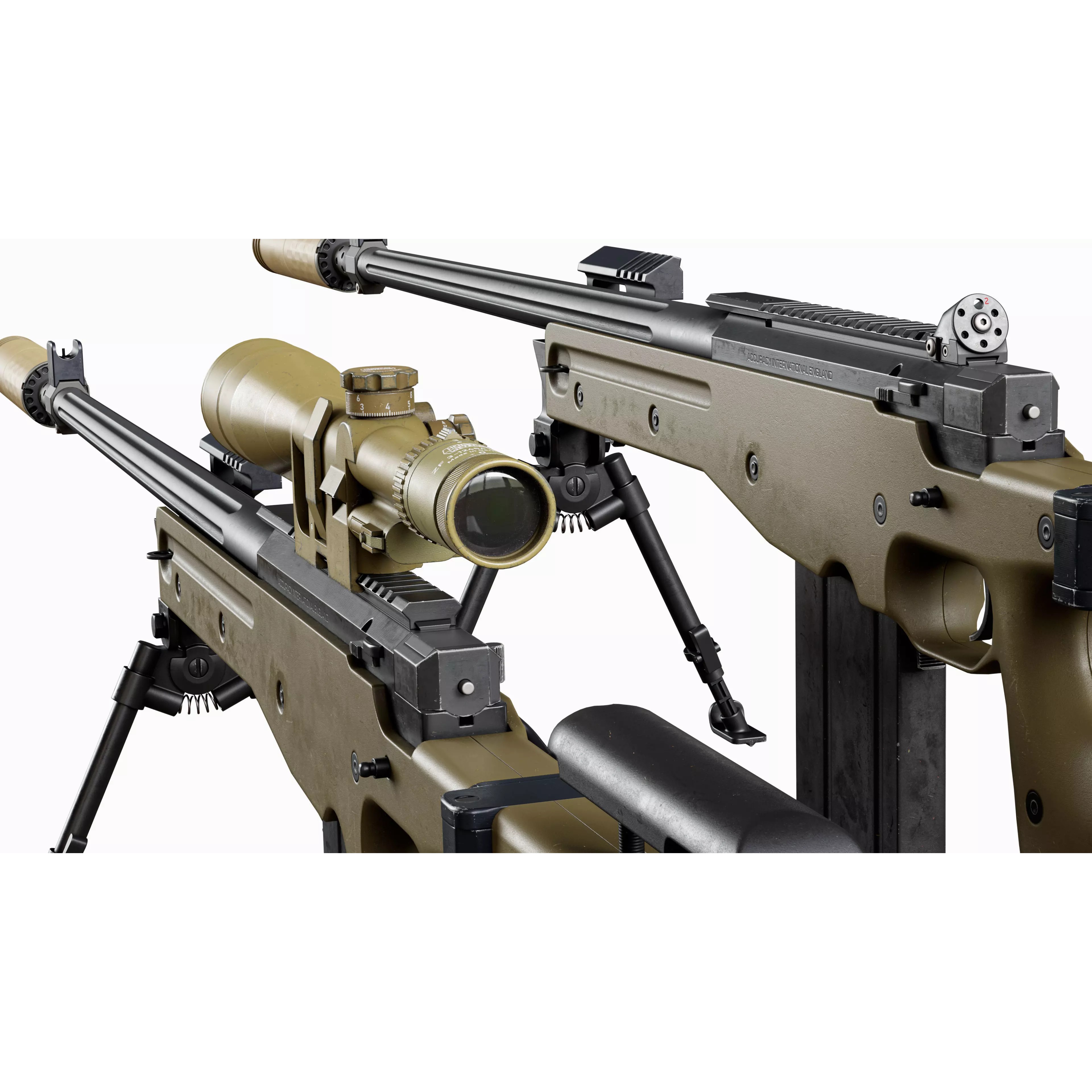 AWP Sniper L118 - Low-Poly Game-Ready 3D Model - View 11