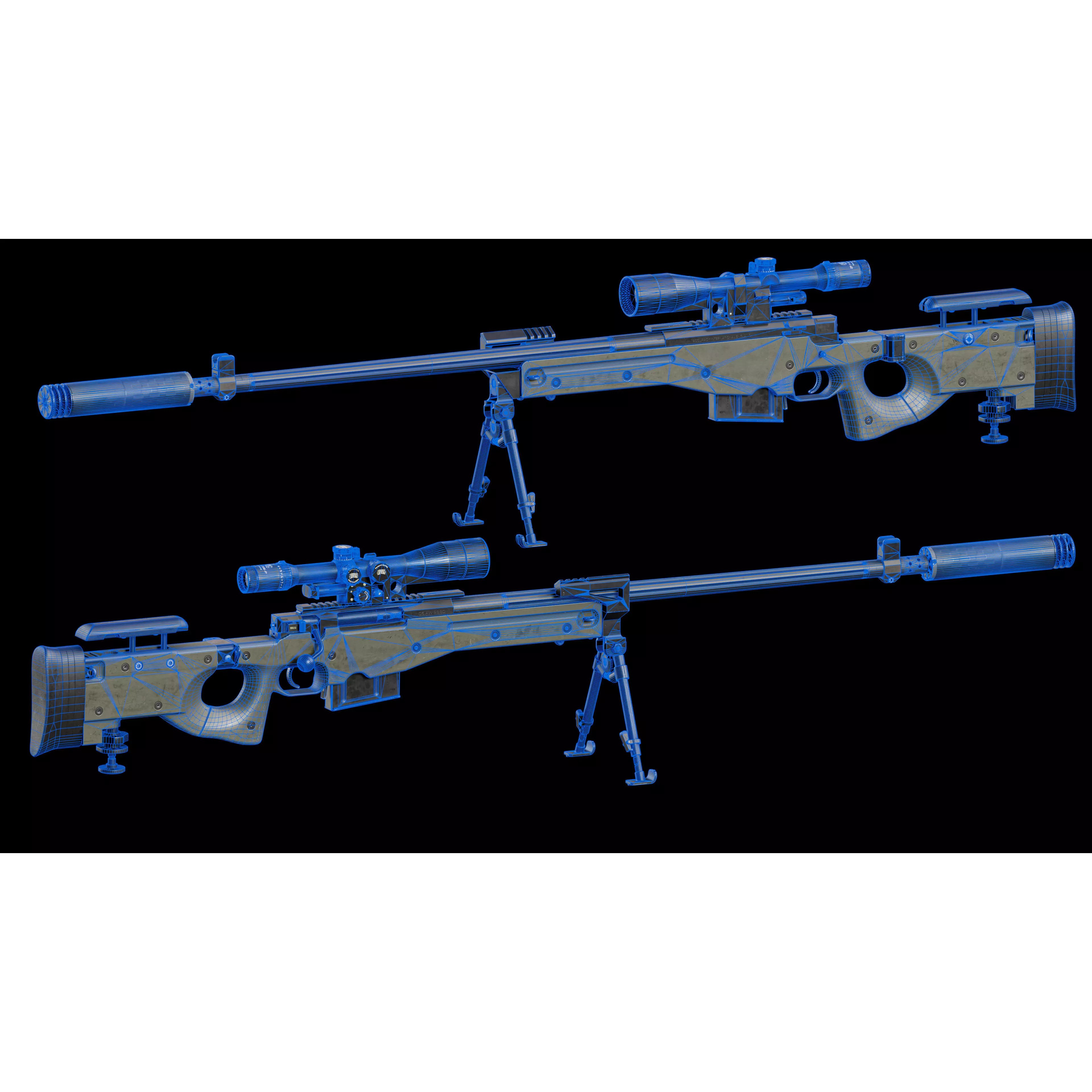 AWP Sniper L118 - Low-Poly Game-Ready 3D Model - View 25