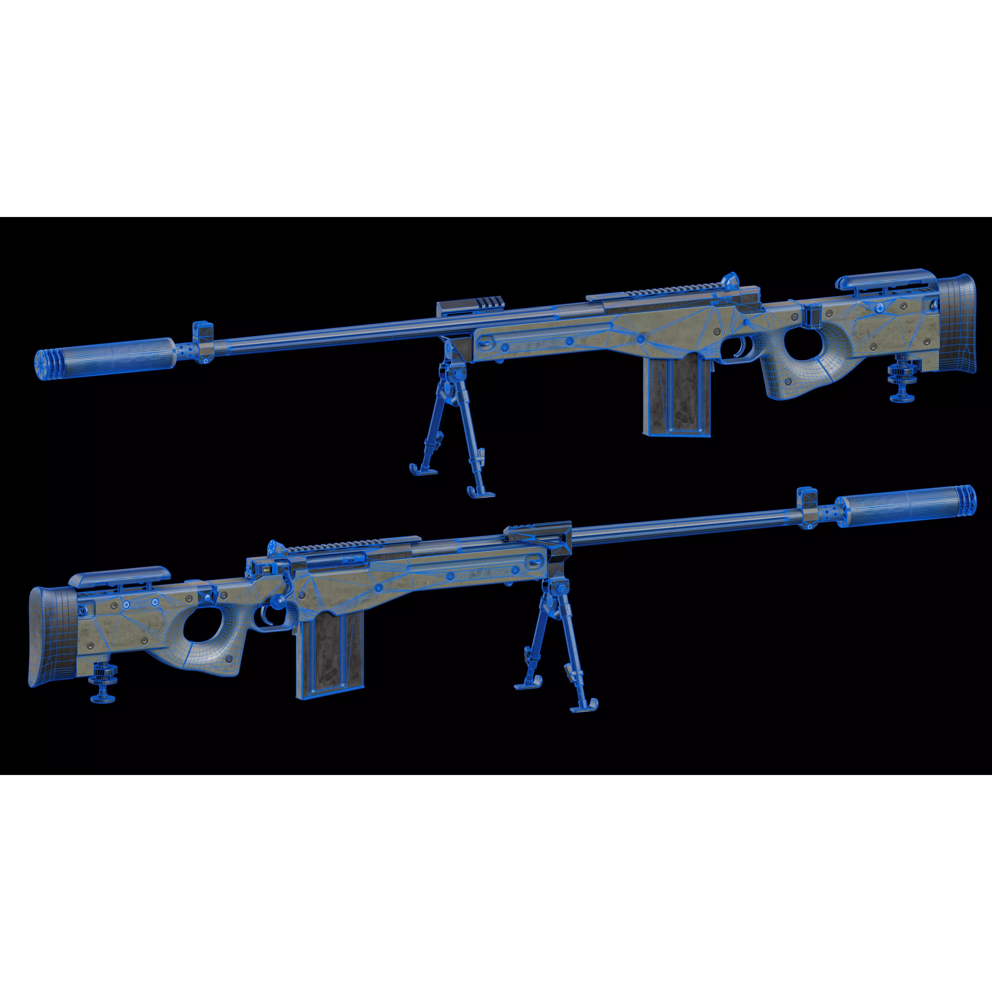 AWP Sniper L118 - Low-Poly Game-Ready 3D Model - View 26