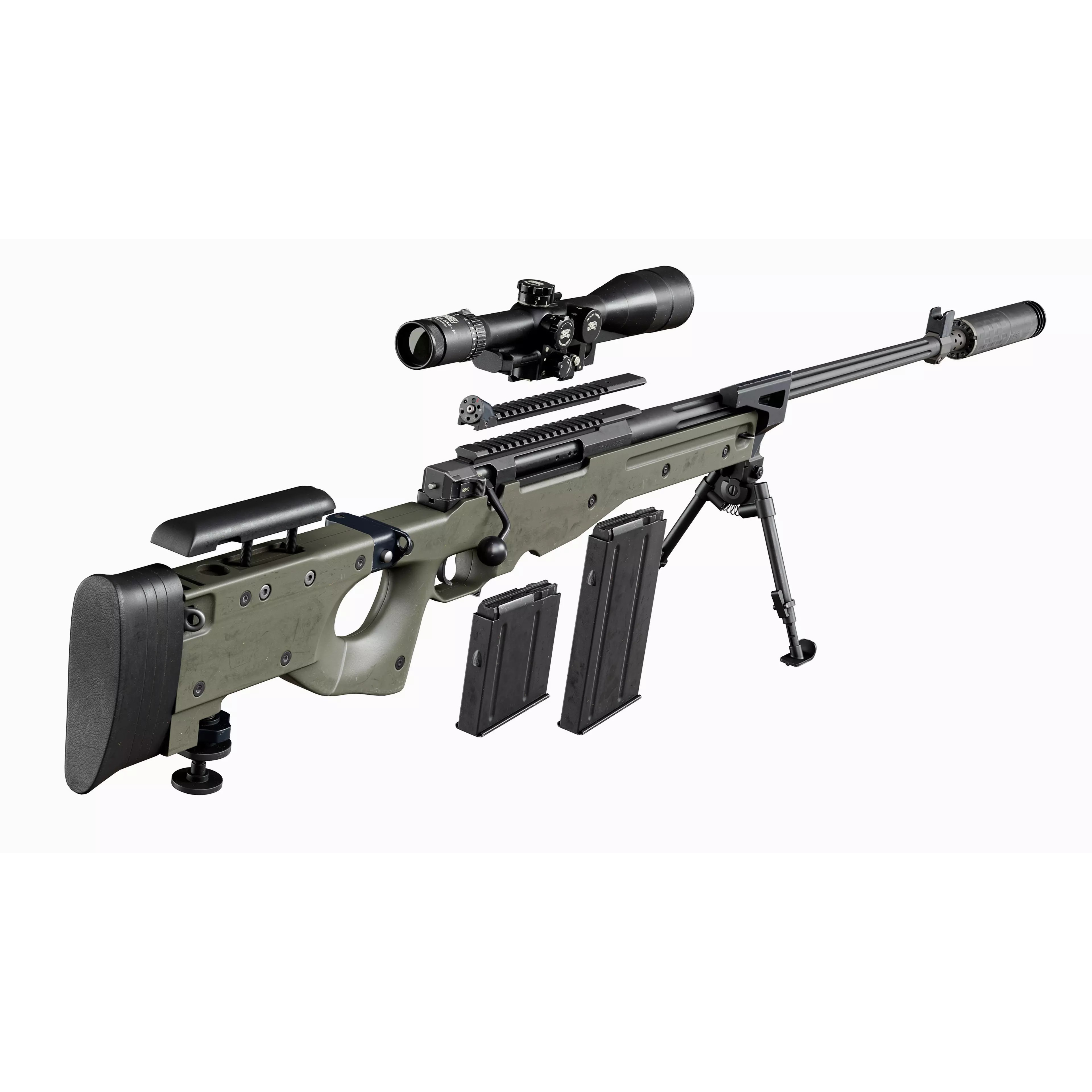 AWP Sniper L118 - Low-Poly Game-Ready 3D Model - View 3