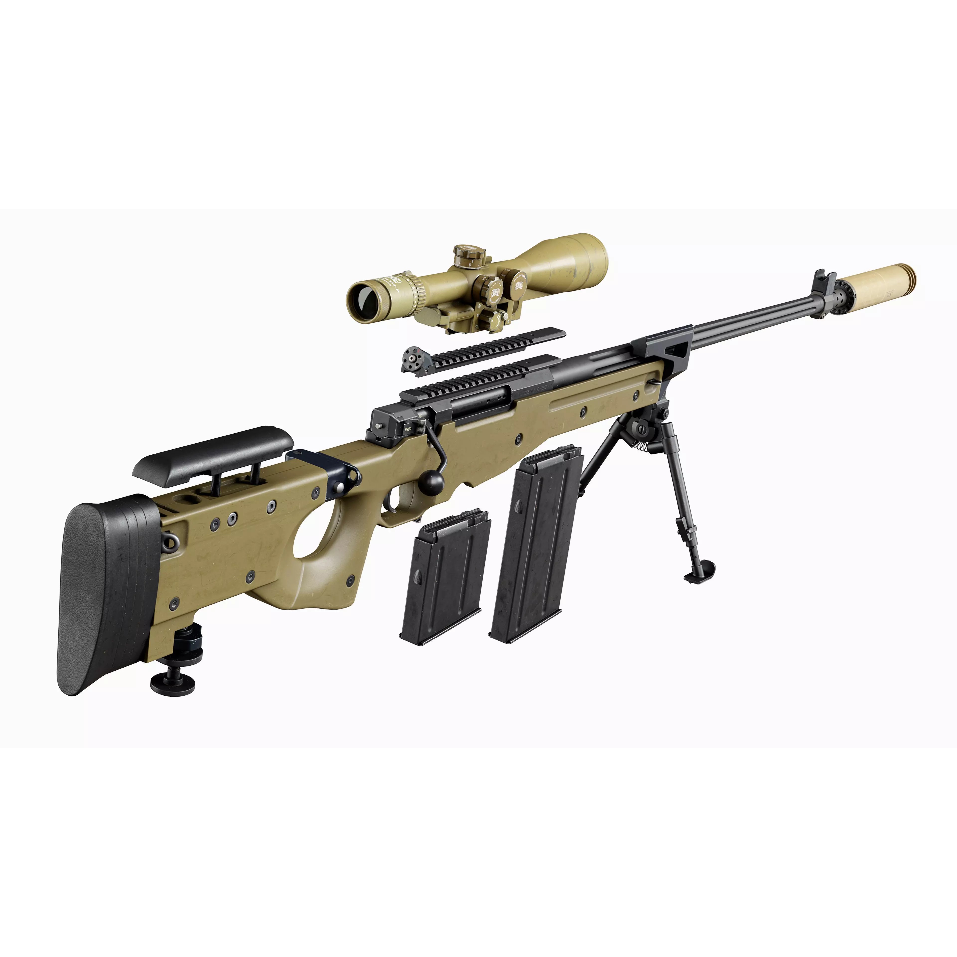 AWP Sniper L118 - Low-Poly Game-Ready 3D Model - View 5