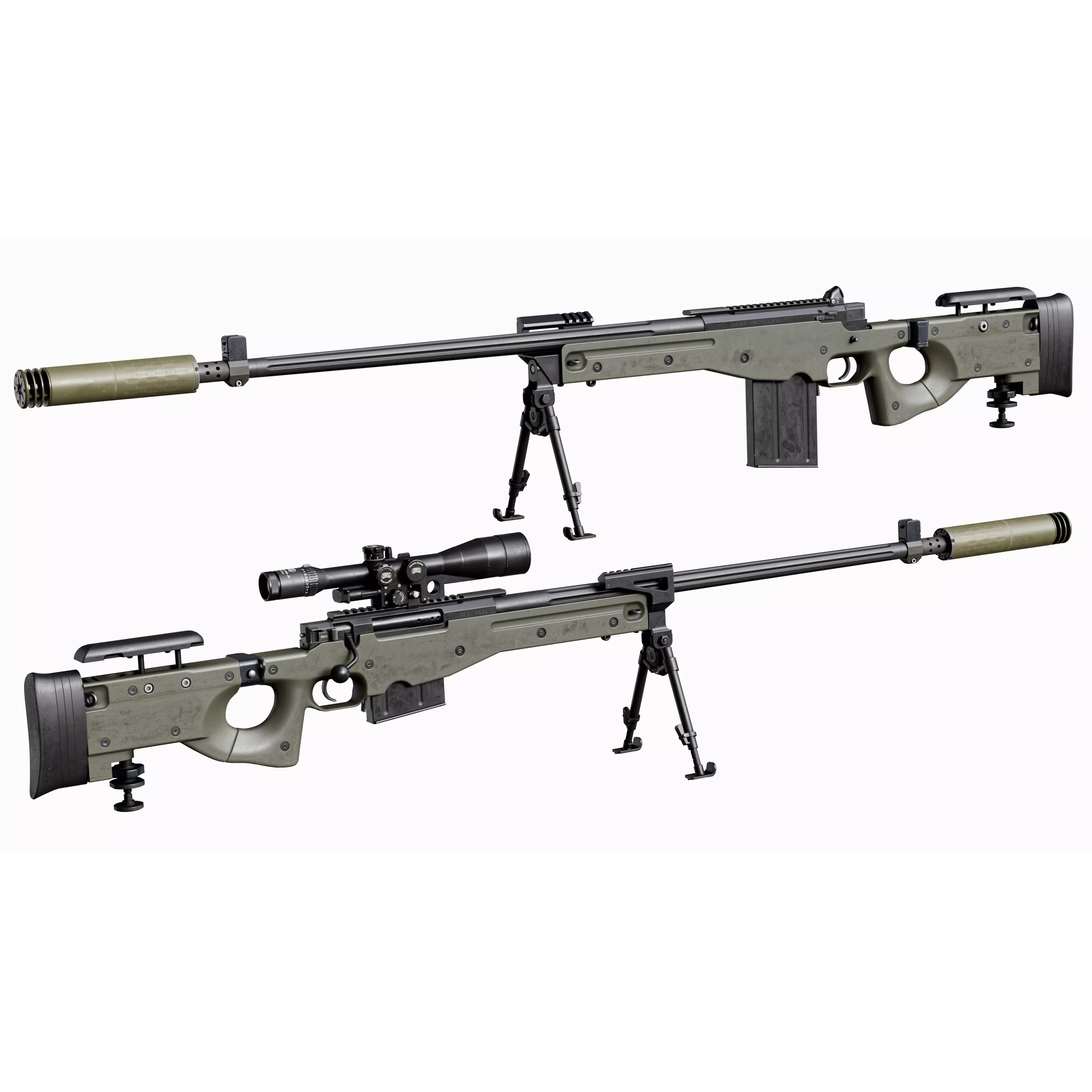 AWP Sniper L118 - Low-Poly Game-Ready 3D Model - View 6