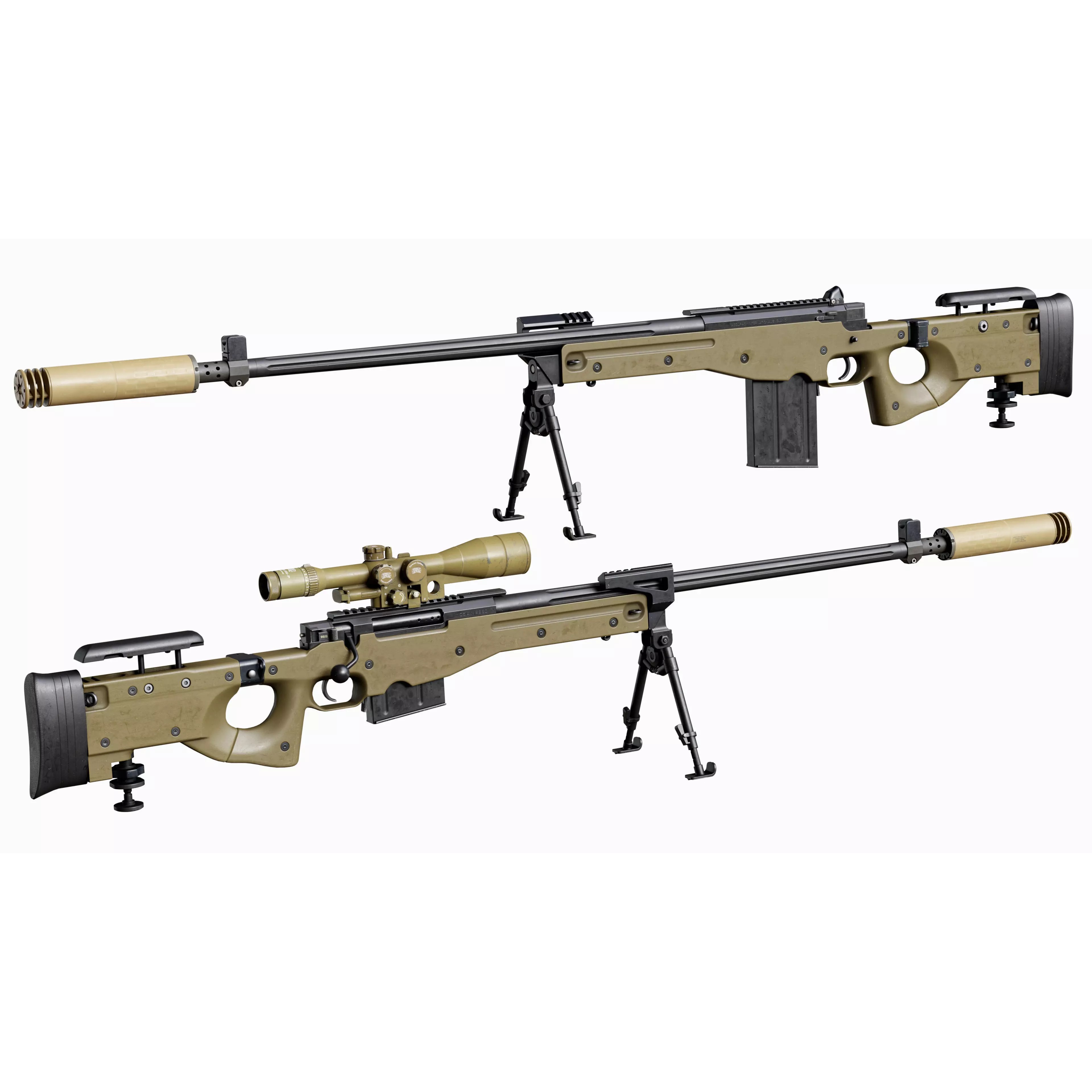 AWP Sniper L118 - Low-Poly Game-Ready 3D Model - View 8