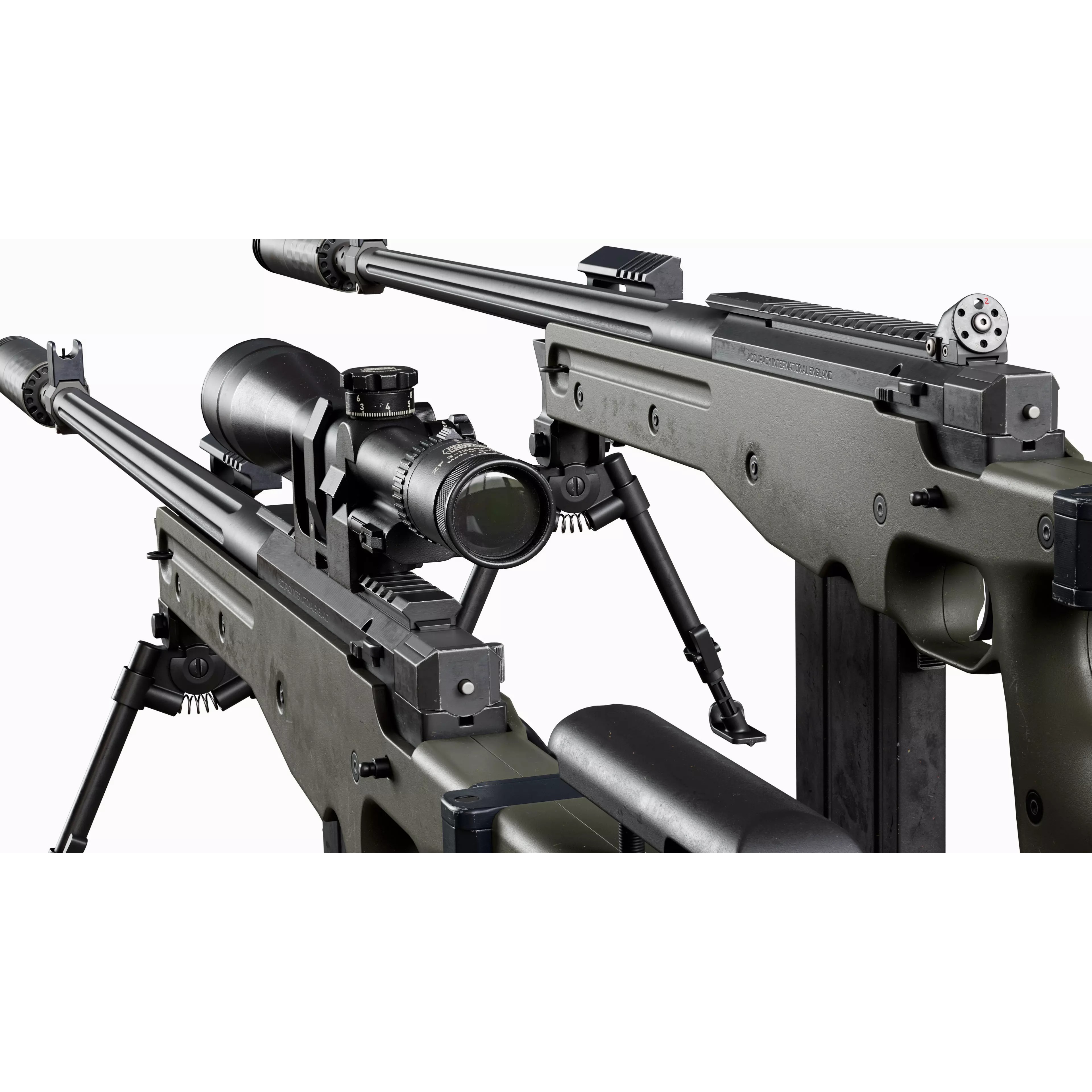 AWP Sniper L118 - Low-Poly Game-Ready 3D Model - View 9