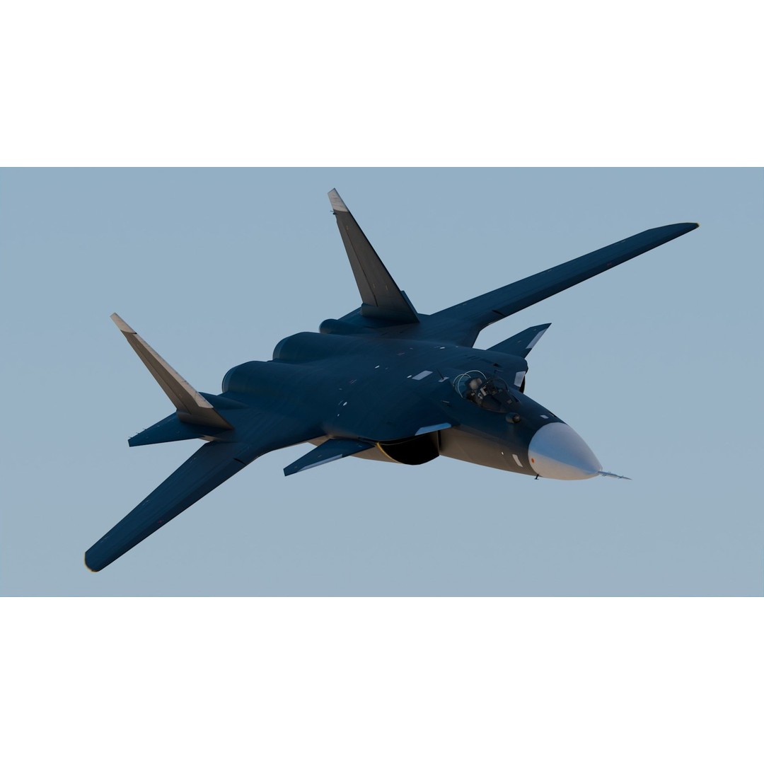 Sukhoi Su-47 3D Model – High Poly Military Aircraft, PBR Textures, FBX - View 4