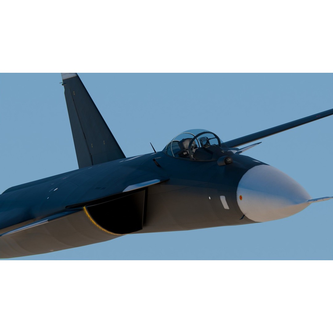 Sukhoi Su-47 3D Model – High Poly Military Aircraft, PBR Textures, FBX - View 7