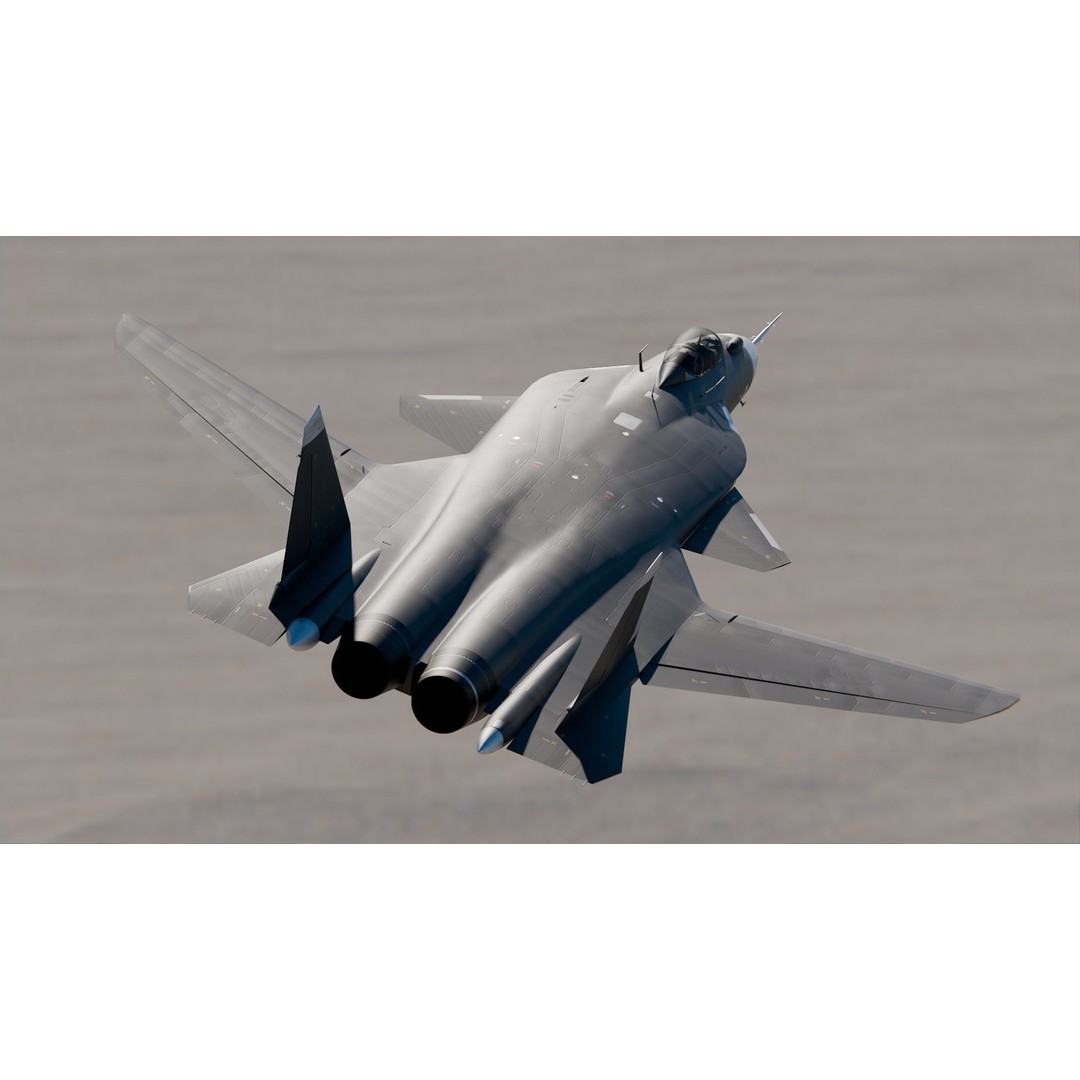 Sukhoi Su-47 3D Model – High Poly Military Aircraft, PBR Textures, FBX - View 8