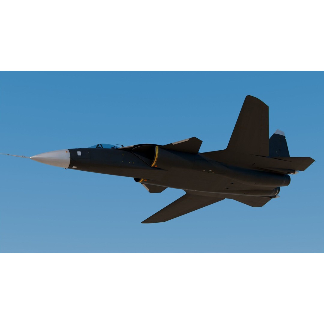 Sukhoi Su-47 3D Model – High Poly Military Aircraft, PBR Textures, FBX - View 9