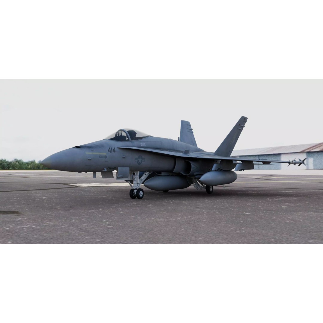 McDonnell Douglas F/A-18 Hornet 3D Model – Game-Ready Aircraft, FBX, Blender - View 3