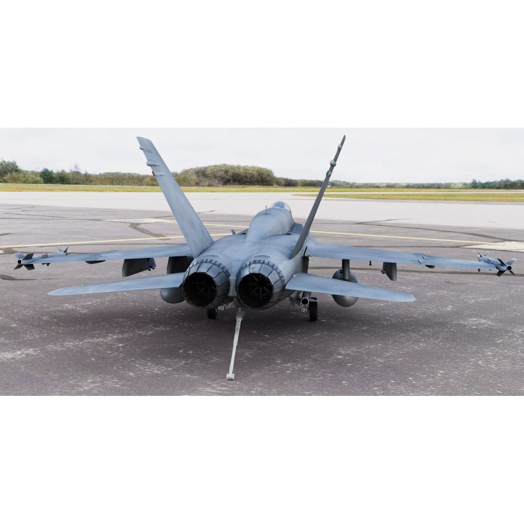 McDonnell Douglas F/A-18 Hornet 3D Model – Game-Ready Aircraft, FBX, Blender - View 6