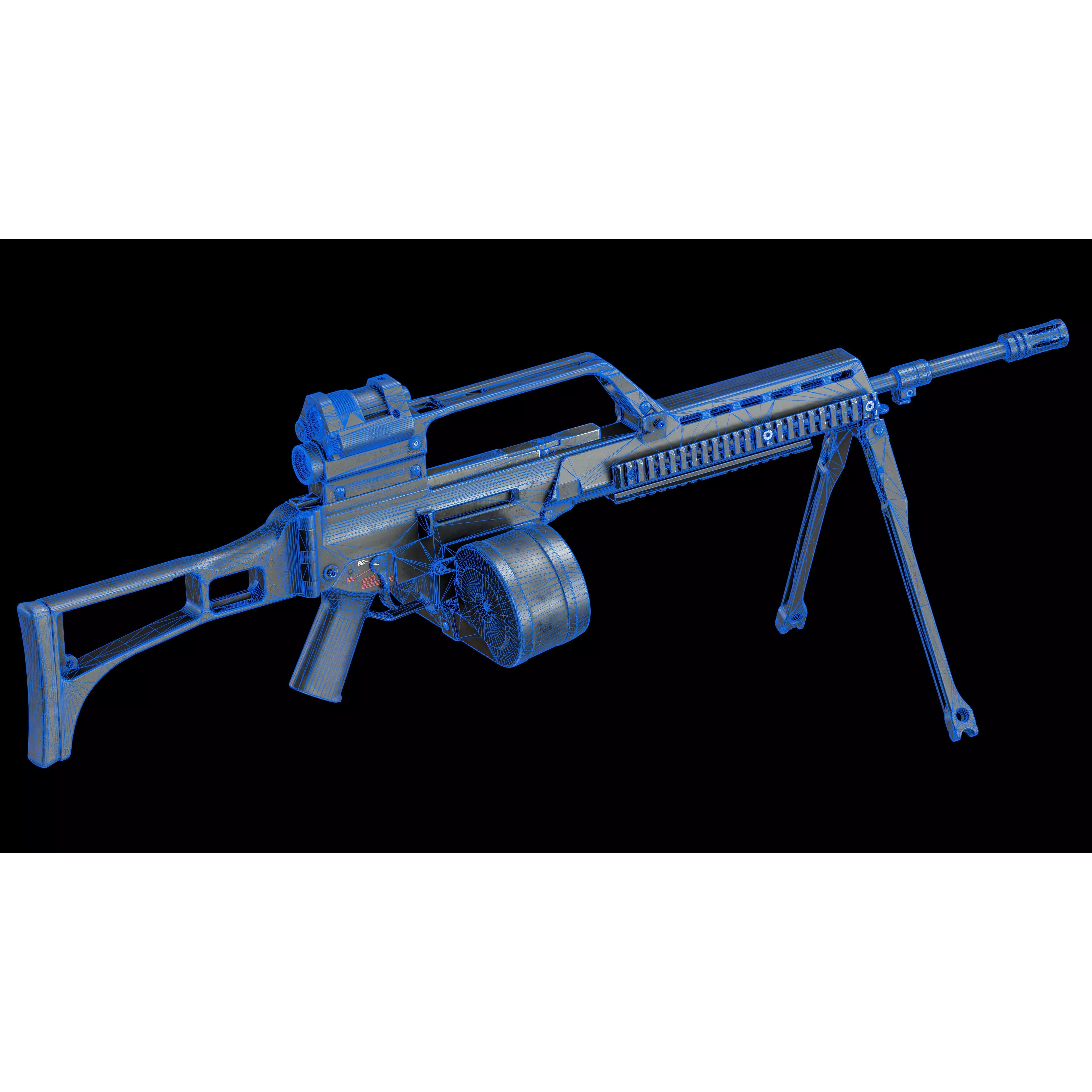 HK G36 Machine Gun - Low-Poly Game-Ready 3D Model - View 22