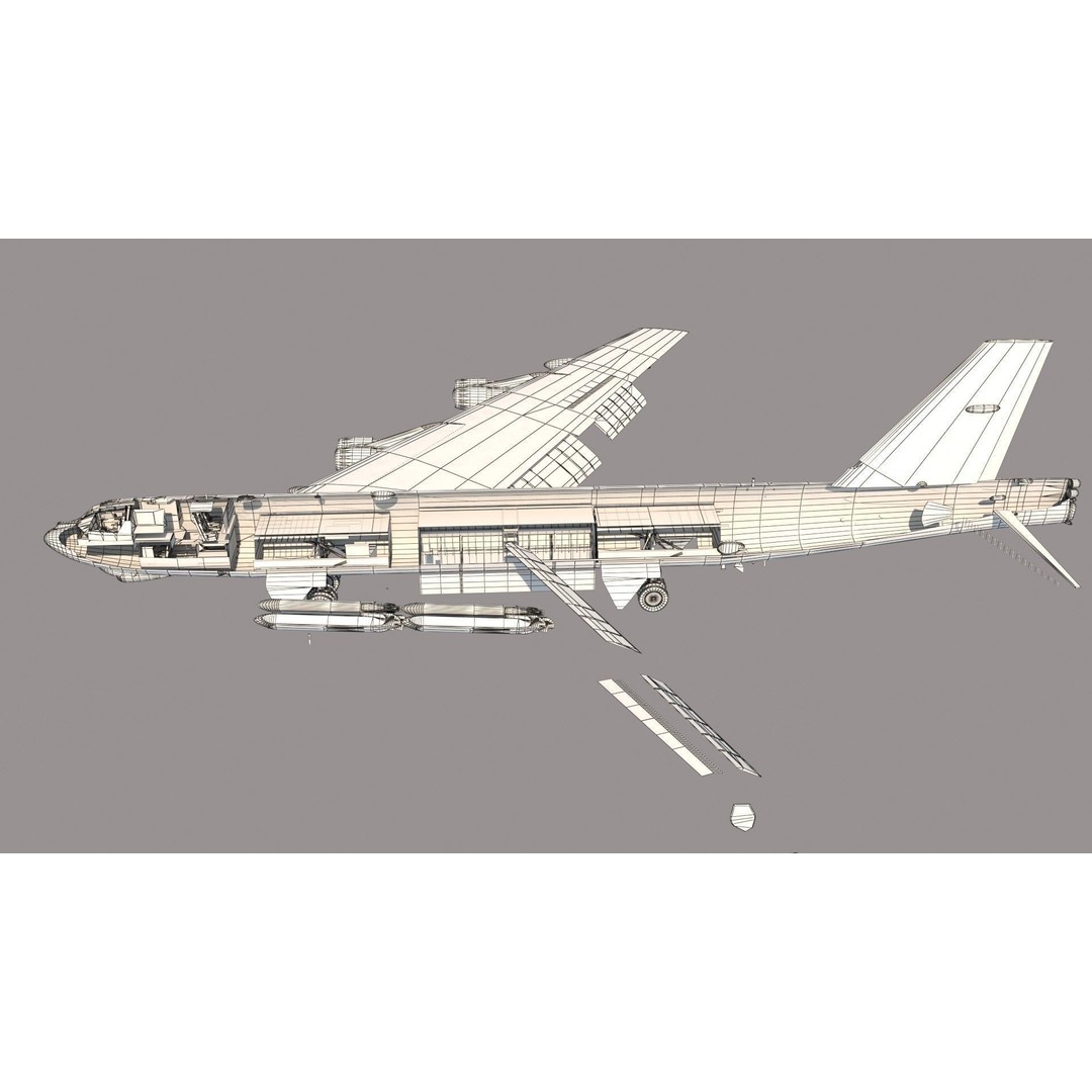 Boeing B-52H Stratofortress 3D Model – PBR Military Aircraft, FBX