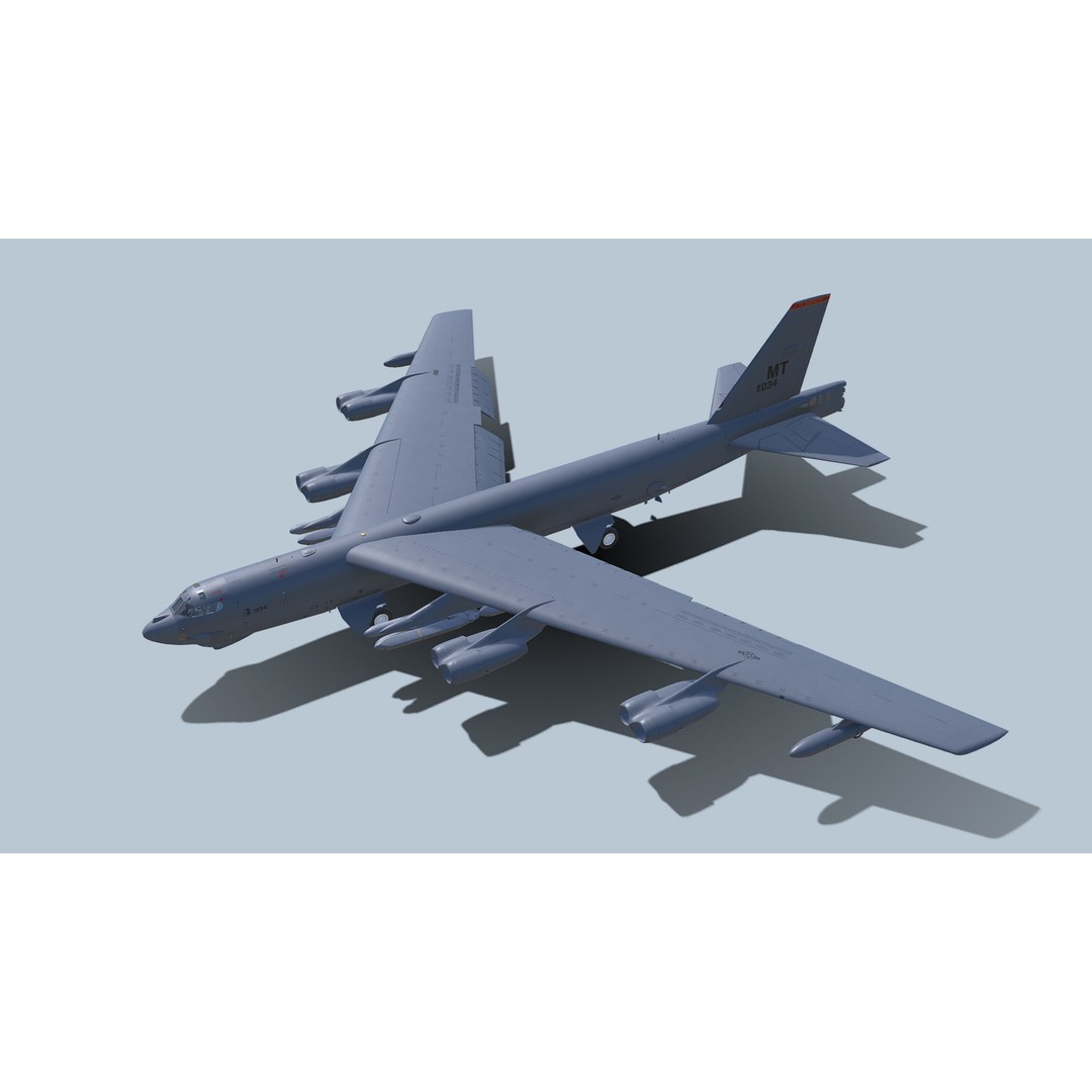 Boeing B-52H Stratofortress 3D Model – PBR Military Aircraft, FBX - View 11