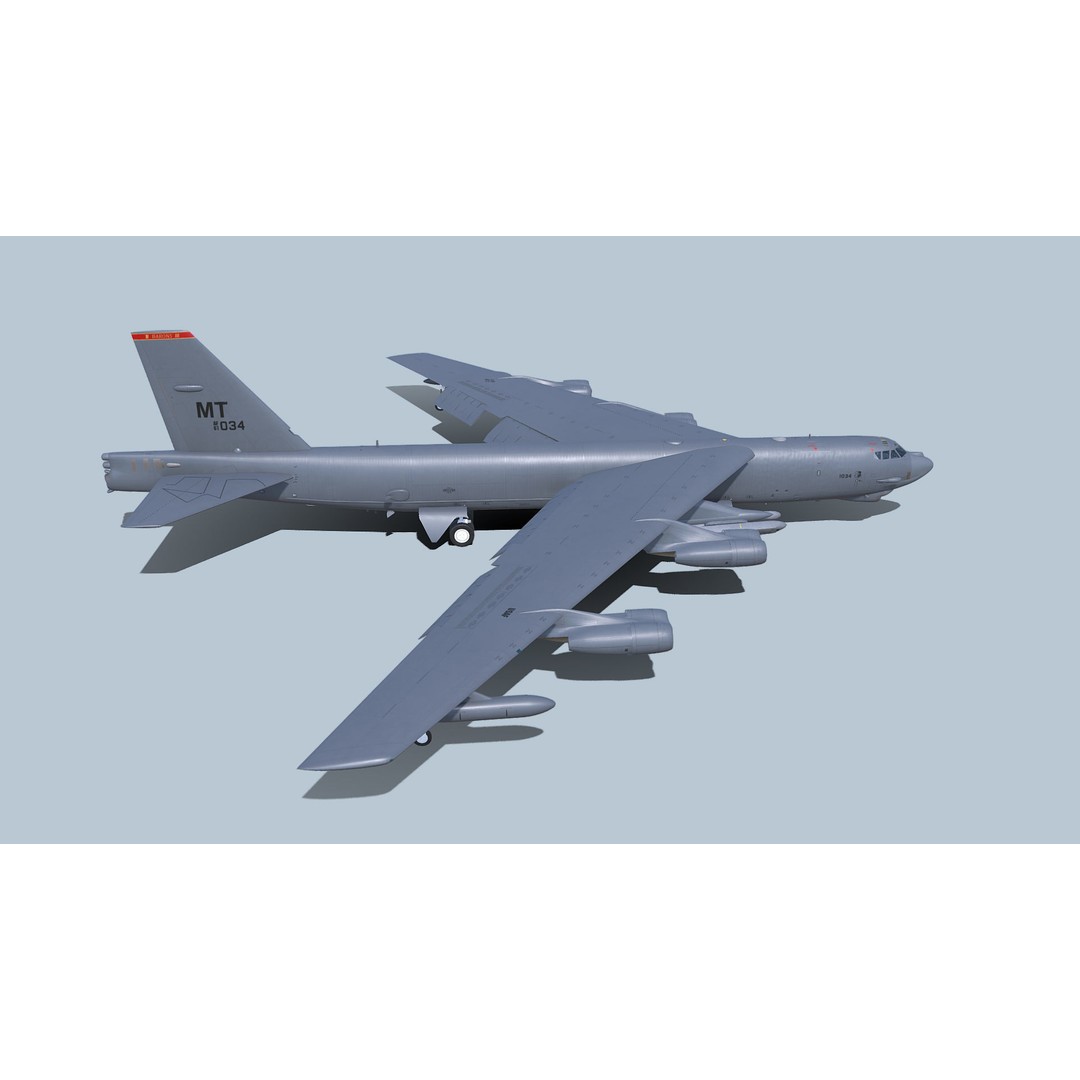 Boeing B-52H Stratofortress 3D Model – PBR Military Aircraft, FBX - View 12