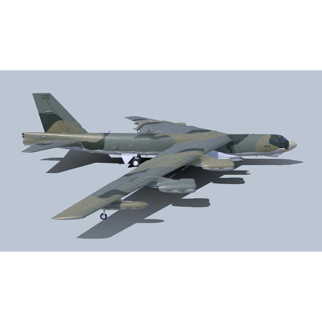 Boeing B-52H Stratofortress 3D Model – PBR Military Aircraft, FBX - View 13