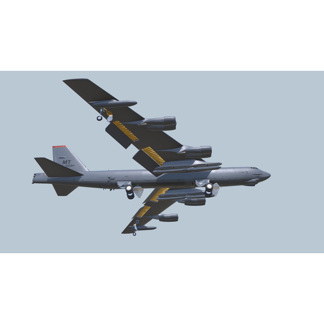 Boeing B-52H Stratofortress 3D Model – PBR Military Aircraft, FBX - View 14