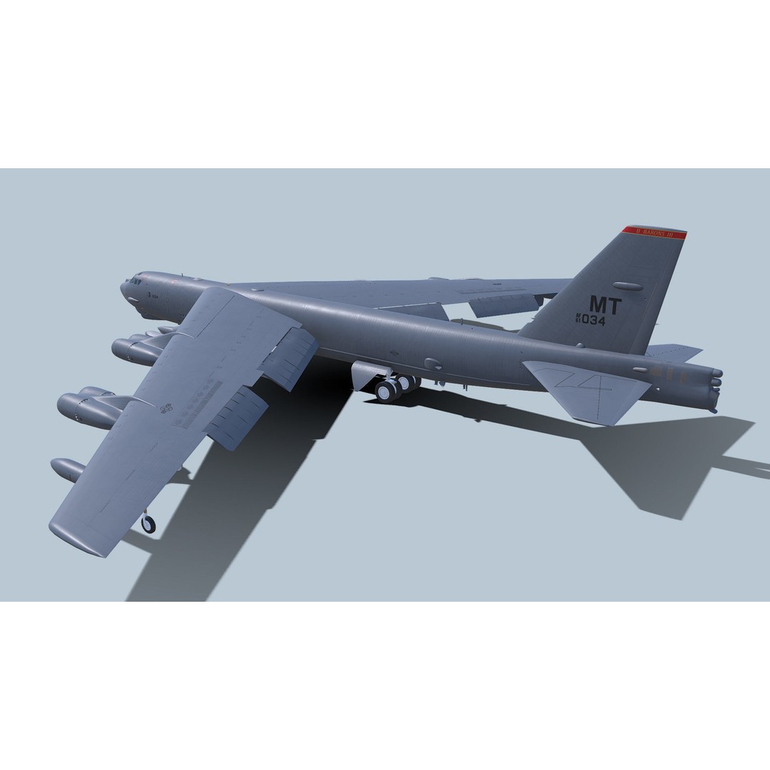 Boeing B-52H Stratofortress 3D Model – PBR Military Aircraft, FBX - View 16