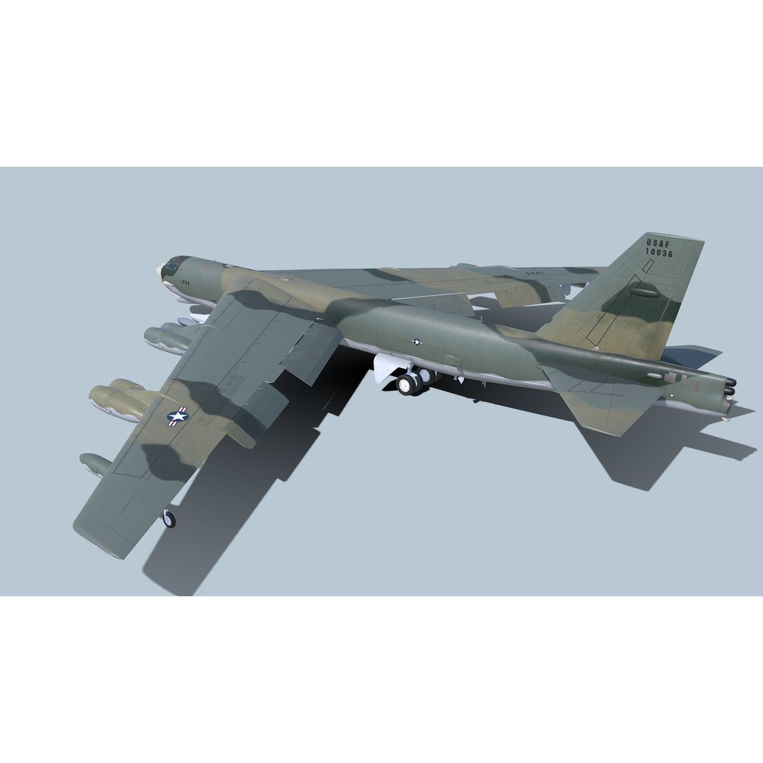 Boeing B-52H Stratofortress 3D Model – PBR Military Aircraft, FBX - View 17