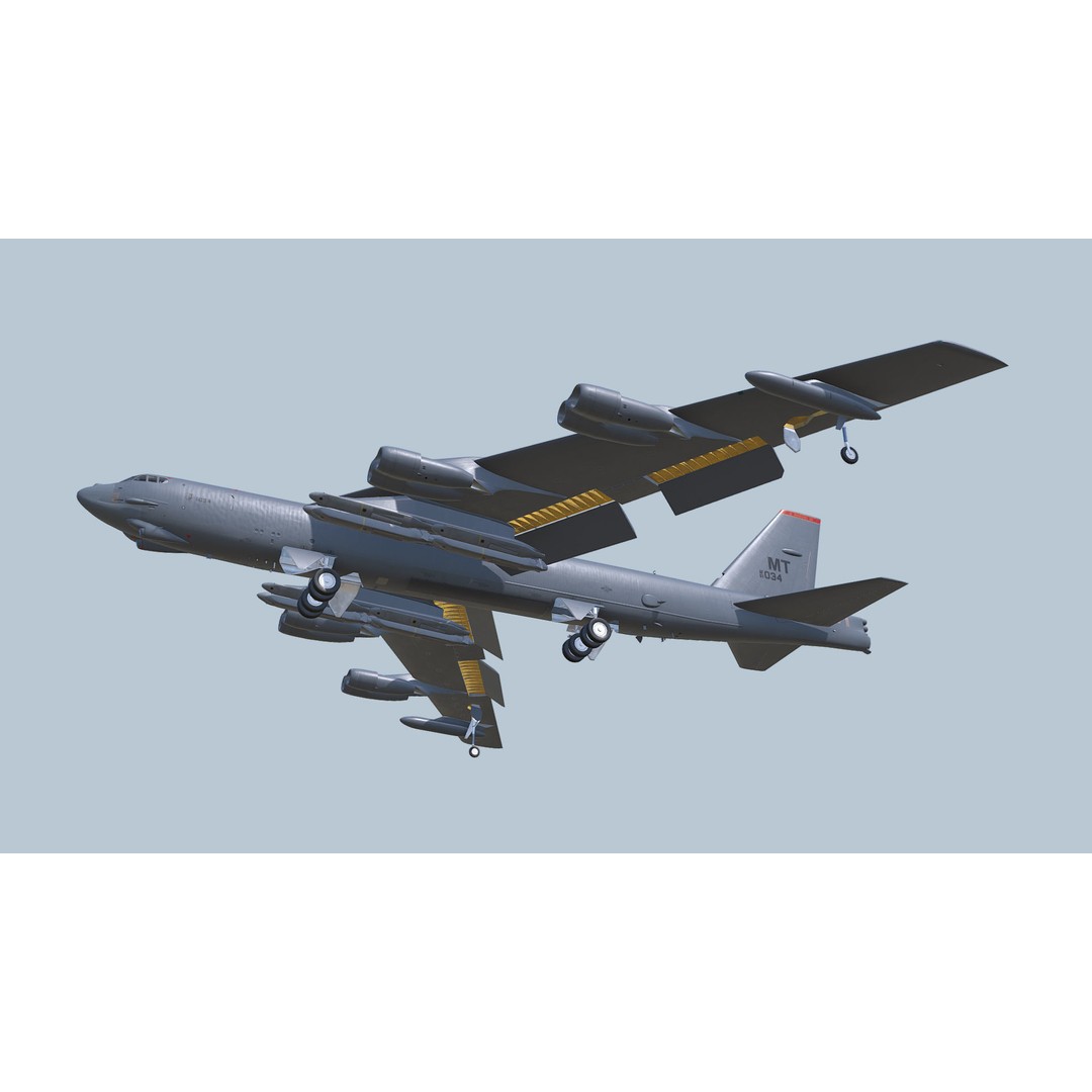 Boeing B-52H Stratofortress 3D Model – PBR Military Aircraft, FBX - View 20