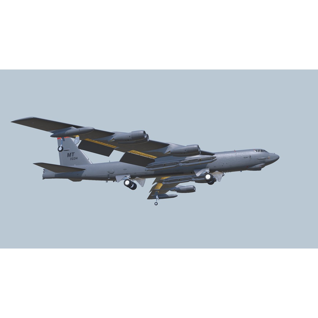 Boeing B-52H Stratofortress 3D Model – PBR Military Aircraft, FBX - View 21