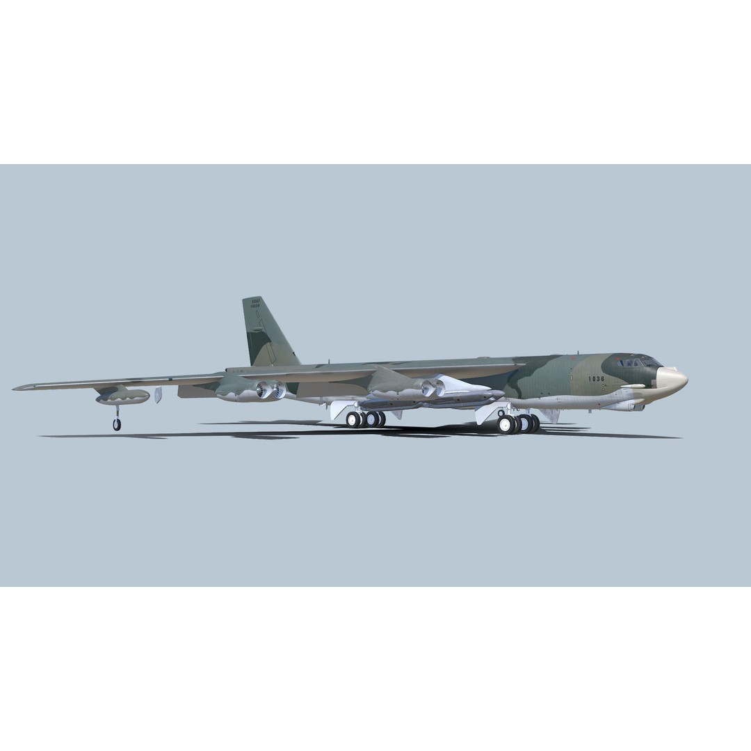 Boeing B-52H Stratofortress 3D Model – PBR Military Aircraft, FBX - View 22