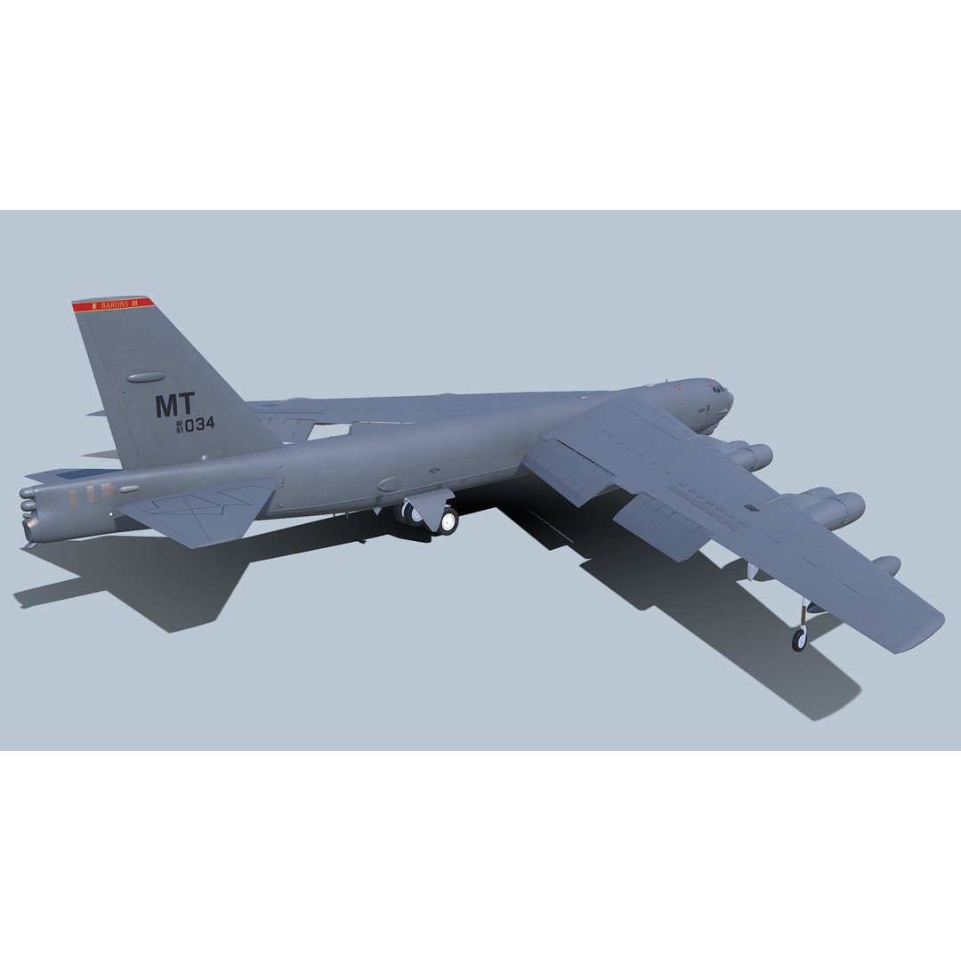 Boeing B-52H Stratofortress 3D Model – PBR Military Aircraft, FBX - View 25