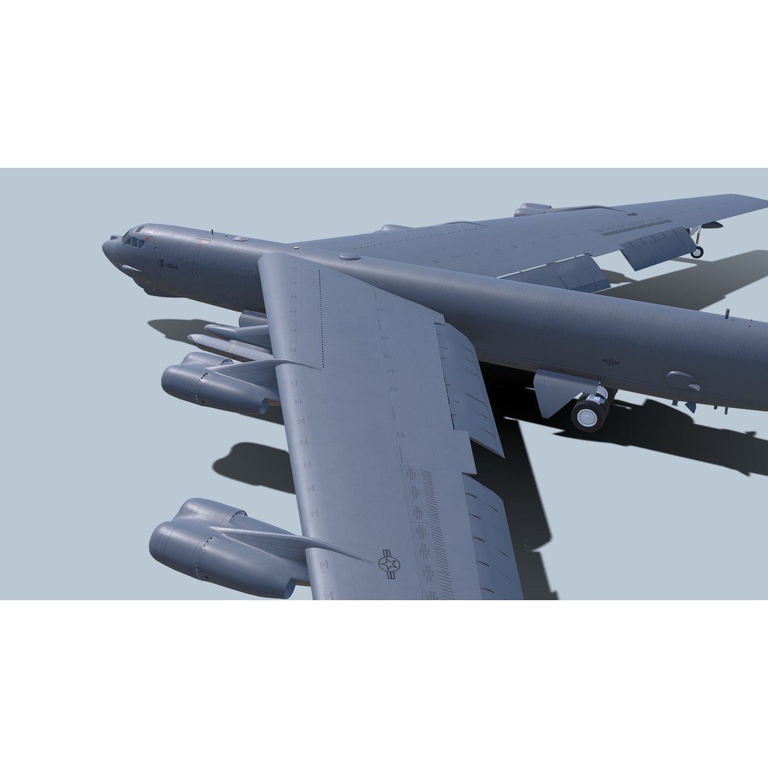 Boeing B-52H Stratofortress 3D Model – PBR Military Aircraft, FBX - View 26